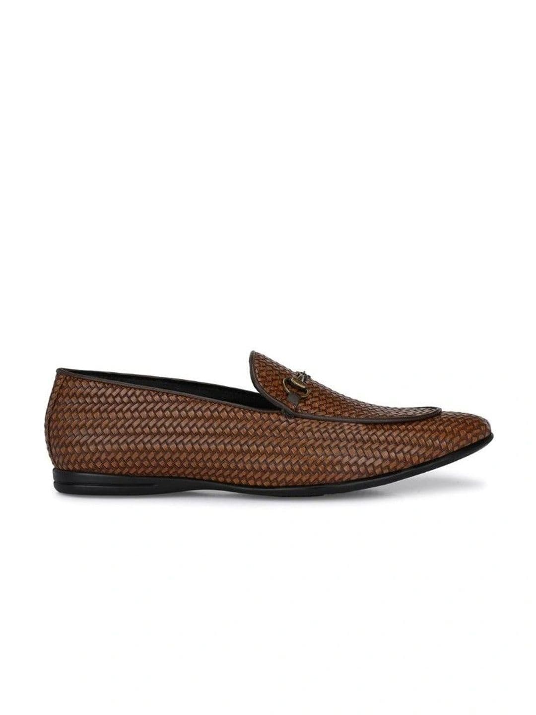 House of Pataudi Men Woven Design Loafers thumbnail 6