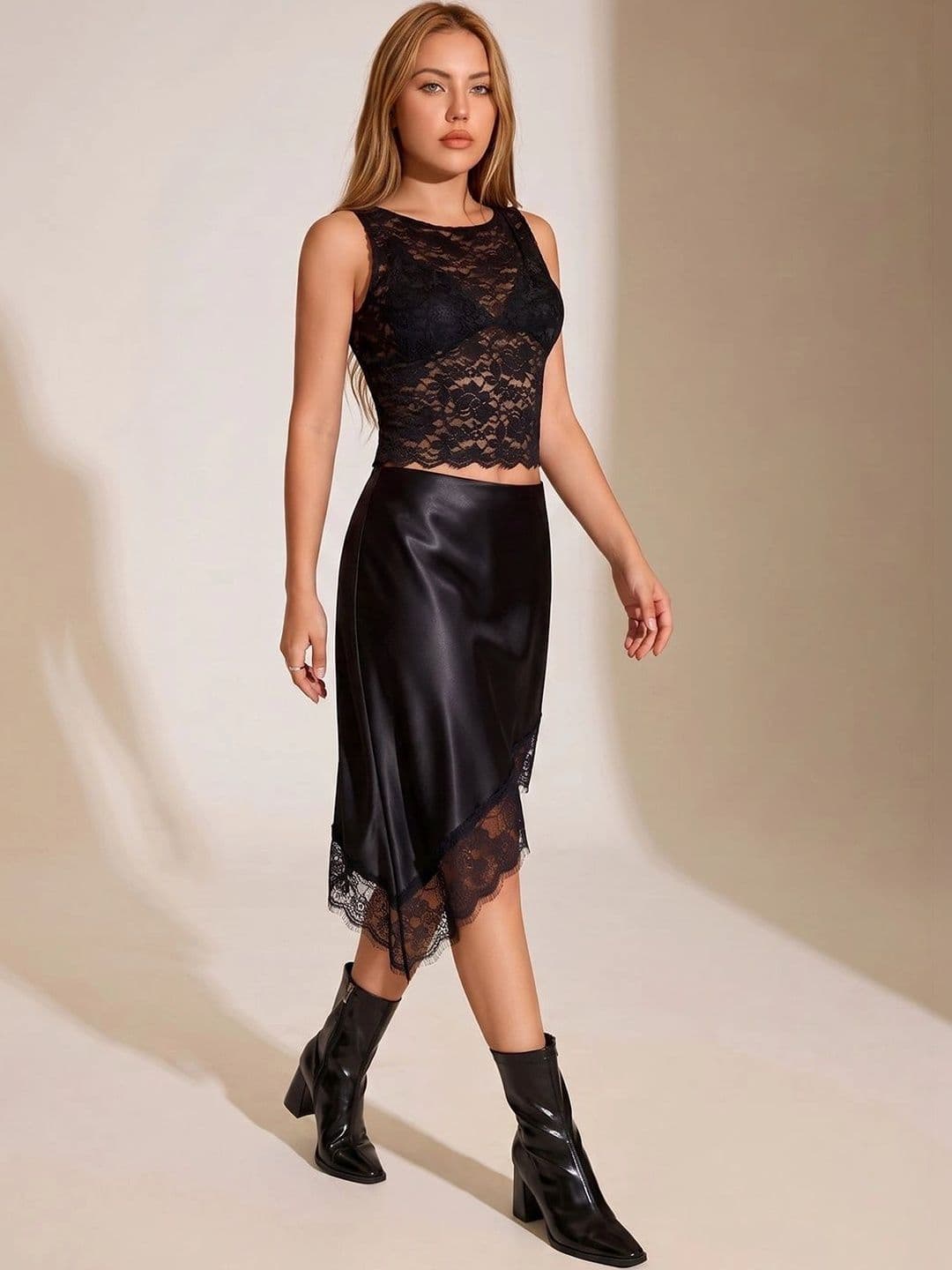 Suo Women Lace Frills Bows and Ruffles Above Knee A-Line Skirt thumbnail 6
