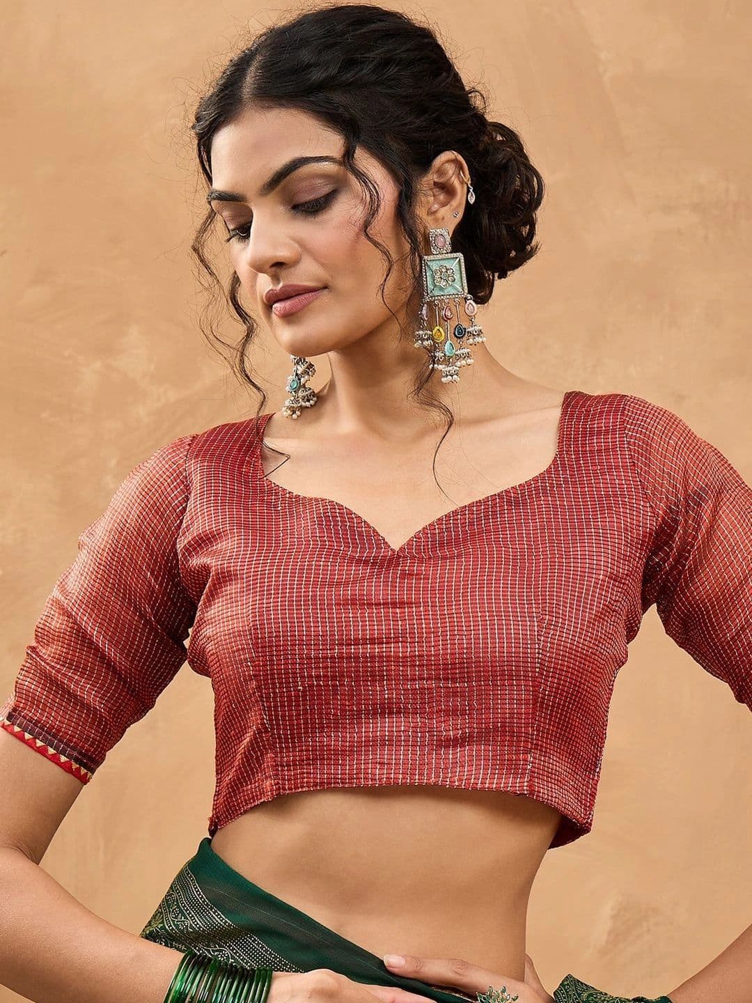 Sangria Woven Design Zari Poly Chiffon Designer Bandhani Saree thumbnail 2