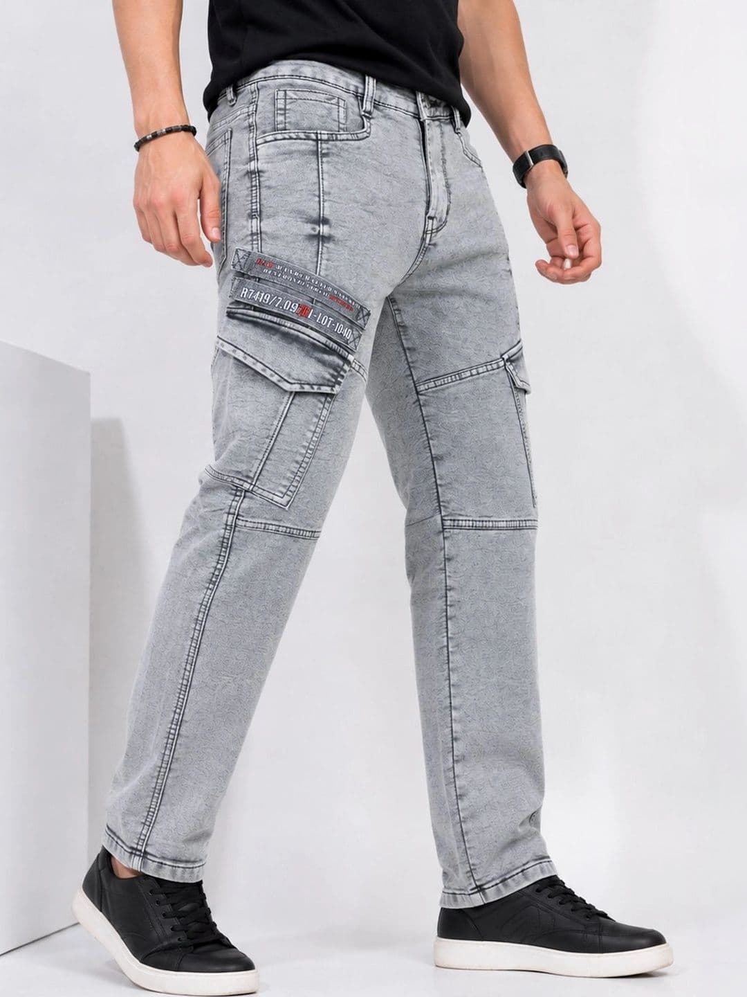 GEX Men Jean Regular Fit Mid-Rise Light Fade Stretchable Jeans thumbnail 6