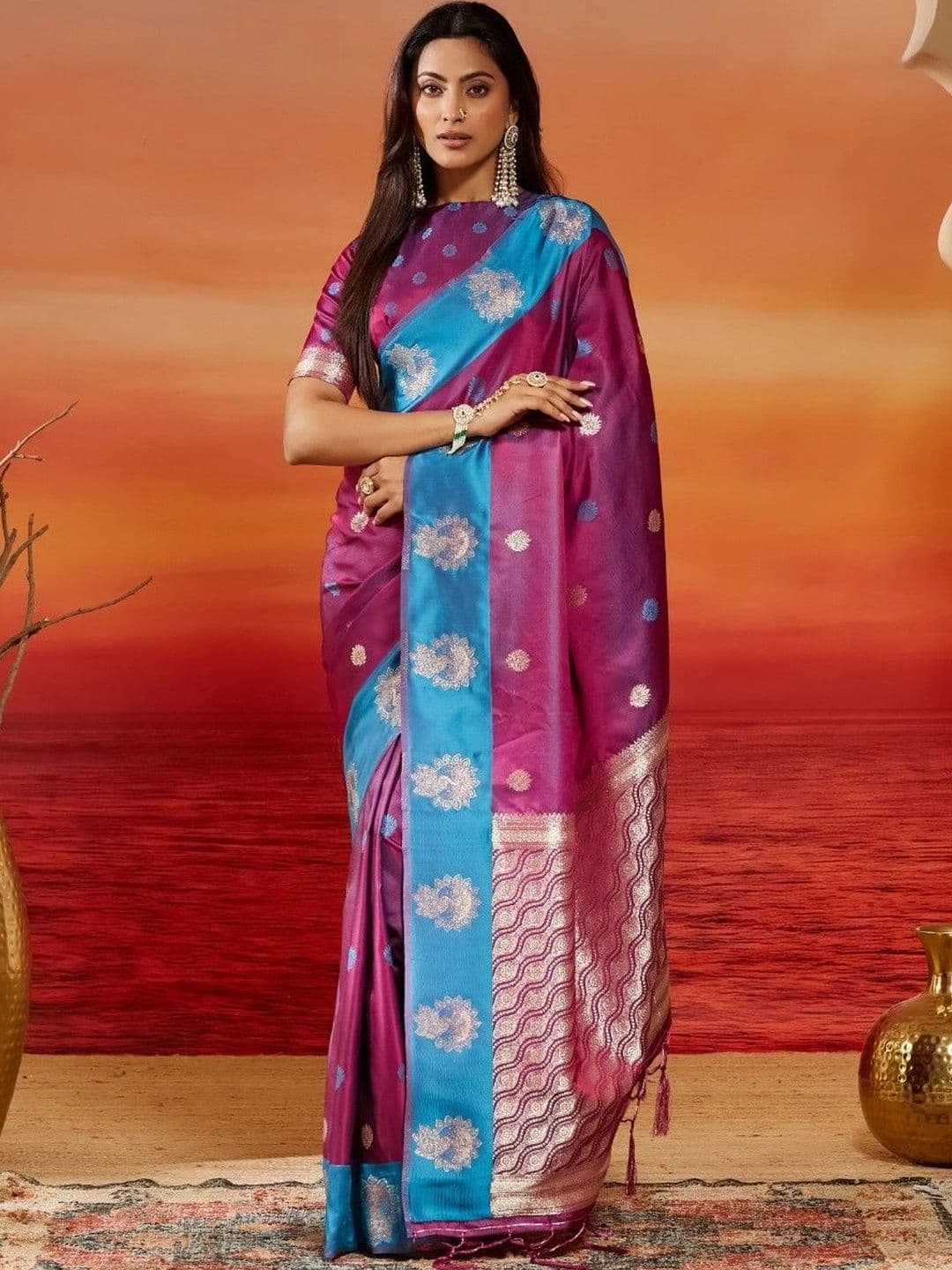 kasee Woven Design Zari Satin Designer Banarasi Saree - view 1