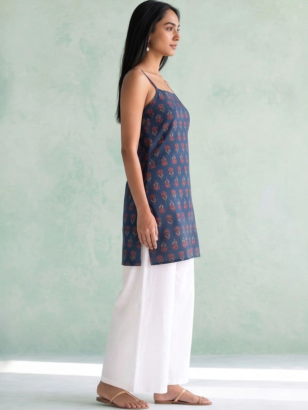 AADVIKA Ethnic Motifs Printed Square Neck Kurti thumbnail 4
