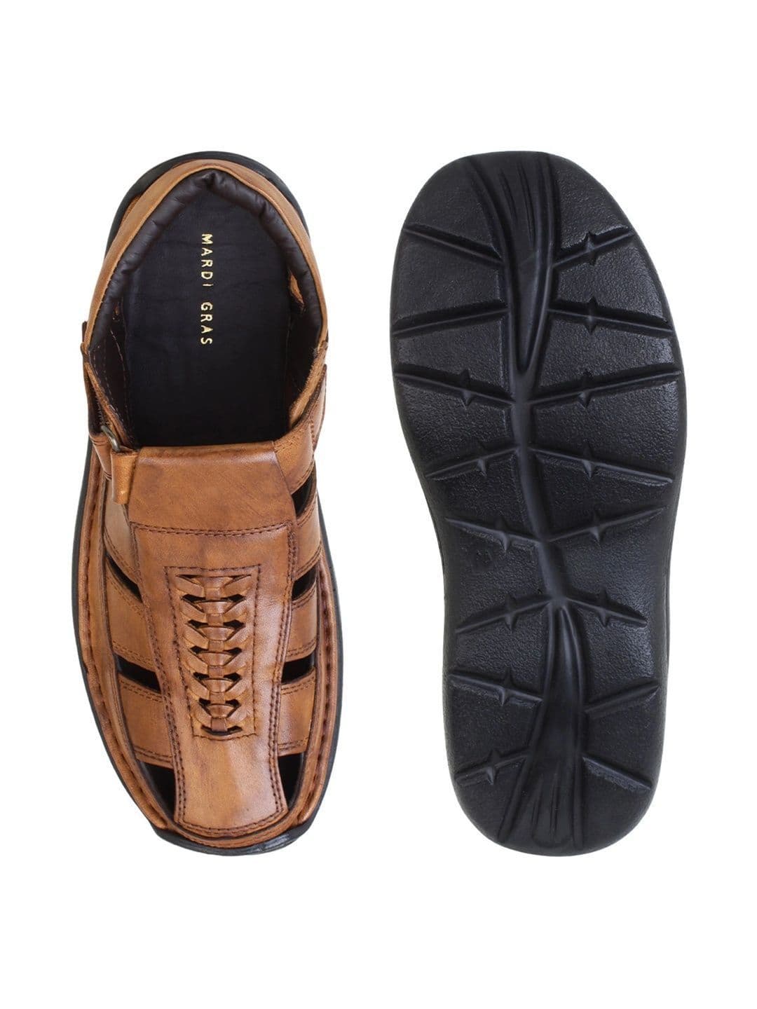 Mardi Gras Men Leather Comfort Sandals thumbnail 6
