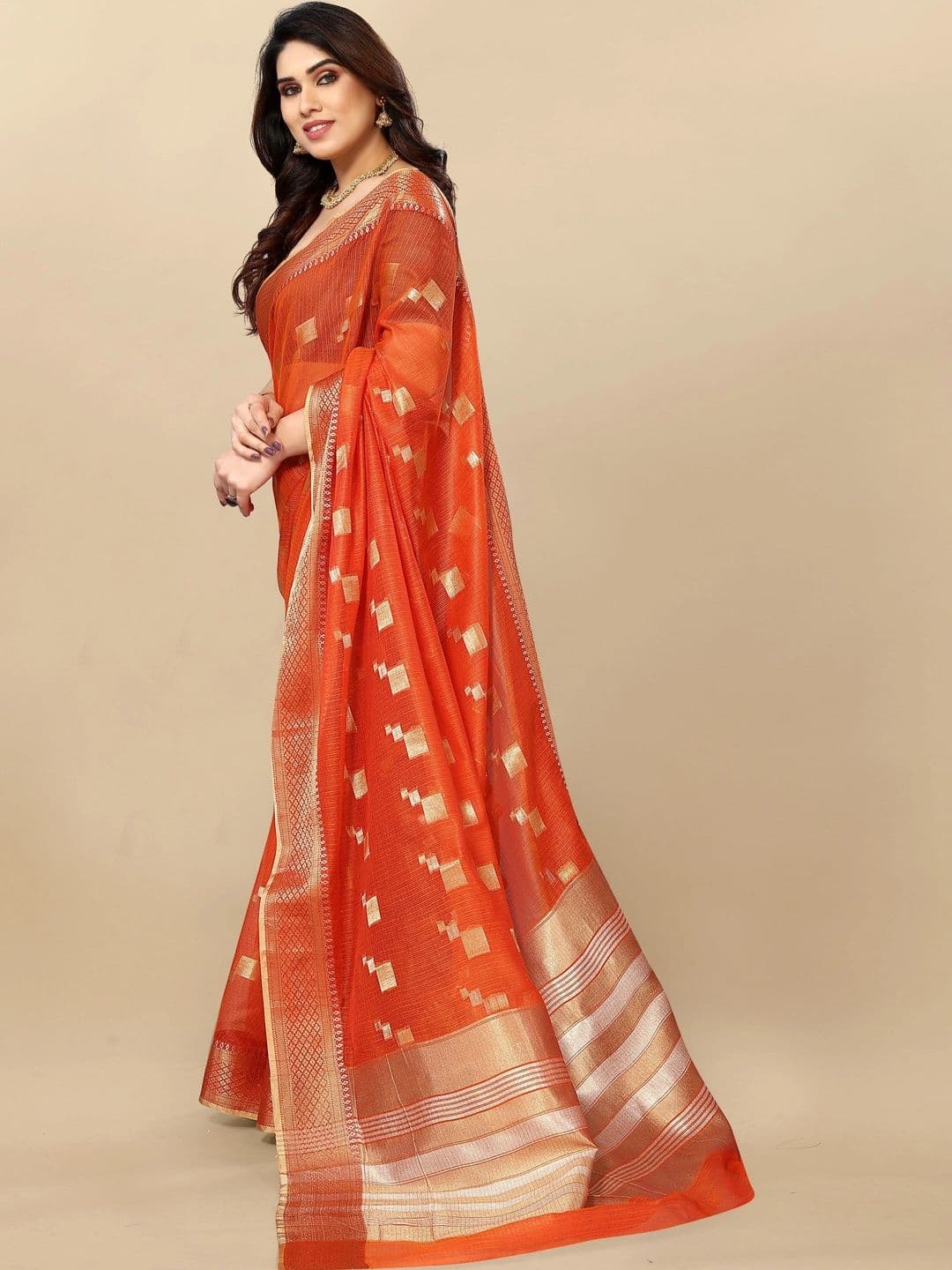 Sangria Women Woven Design Zari Designer Kota Saree thumbnail 5