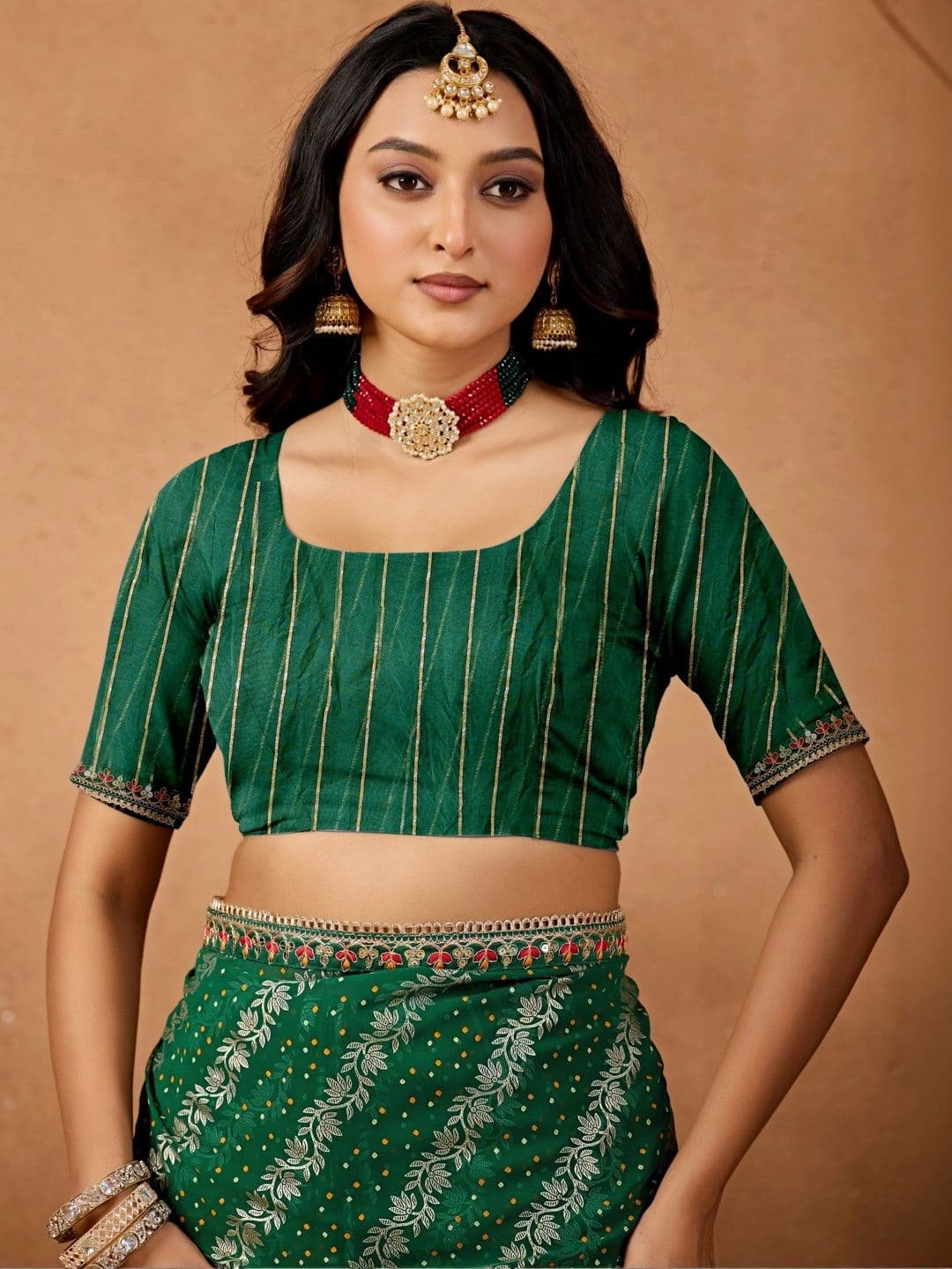 all about you Bandhani Embroidered Poly Georgette Designer Bandhani Saree thumbnail 2