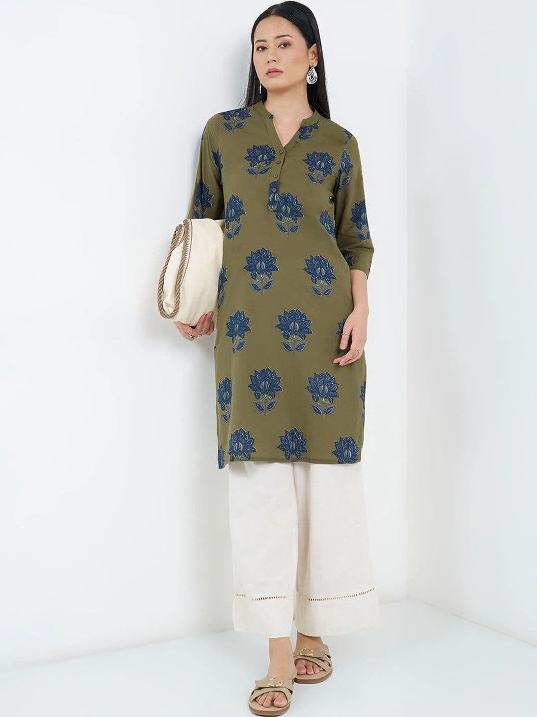 RANGMANCH BY PANTALOONS Women Floral Printed Indie Florals Kurta - view 1