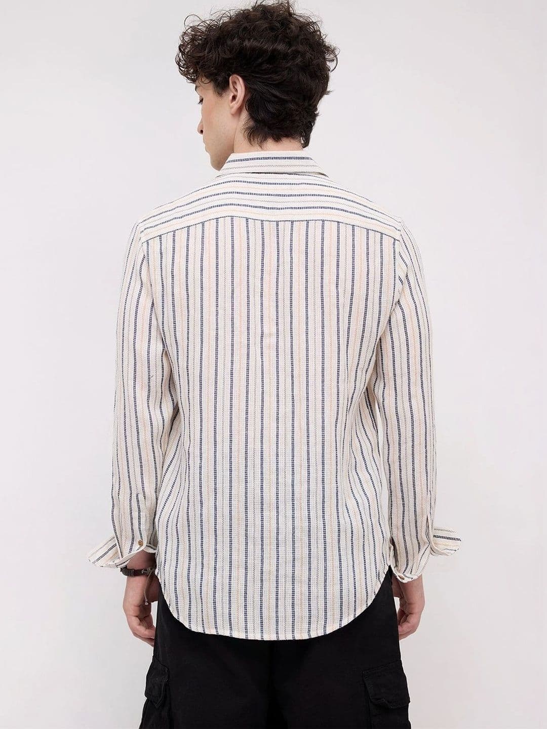 VASTRADO Men Classic Slim Fit Striped Casual Shirt thumbnail 7