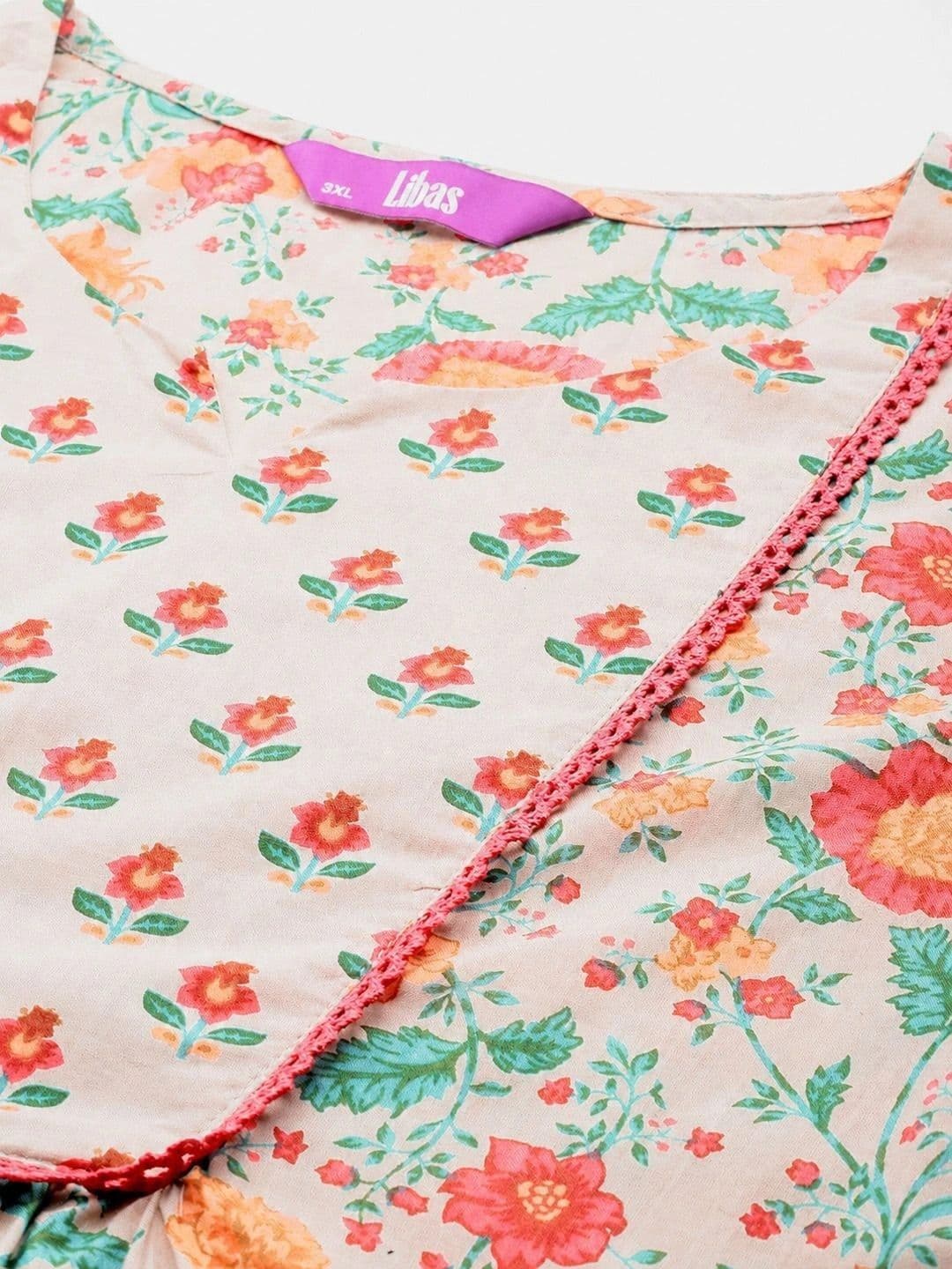 EXTRA LOVE BY LIBAS Women Floral Printed Regular Kurta with Patiala thumbnail 3