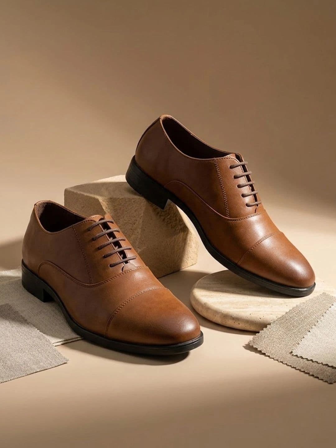 House of Pataudi Men Round Toe Lace-Ups Derbys Formal Shoes thumbnail 3