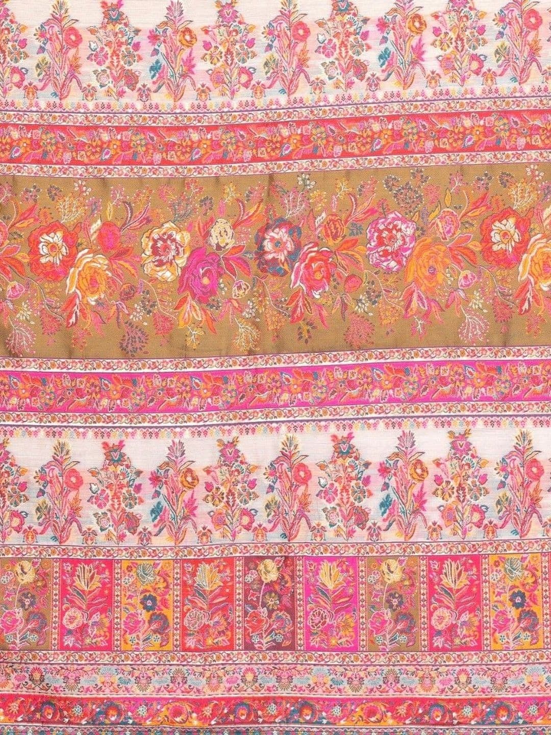 Sangria Paisley Embroidered Pashmina Designer Chanderi Saree thumbnail 3