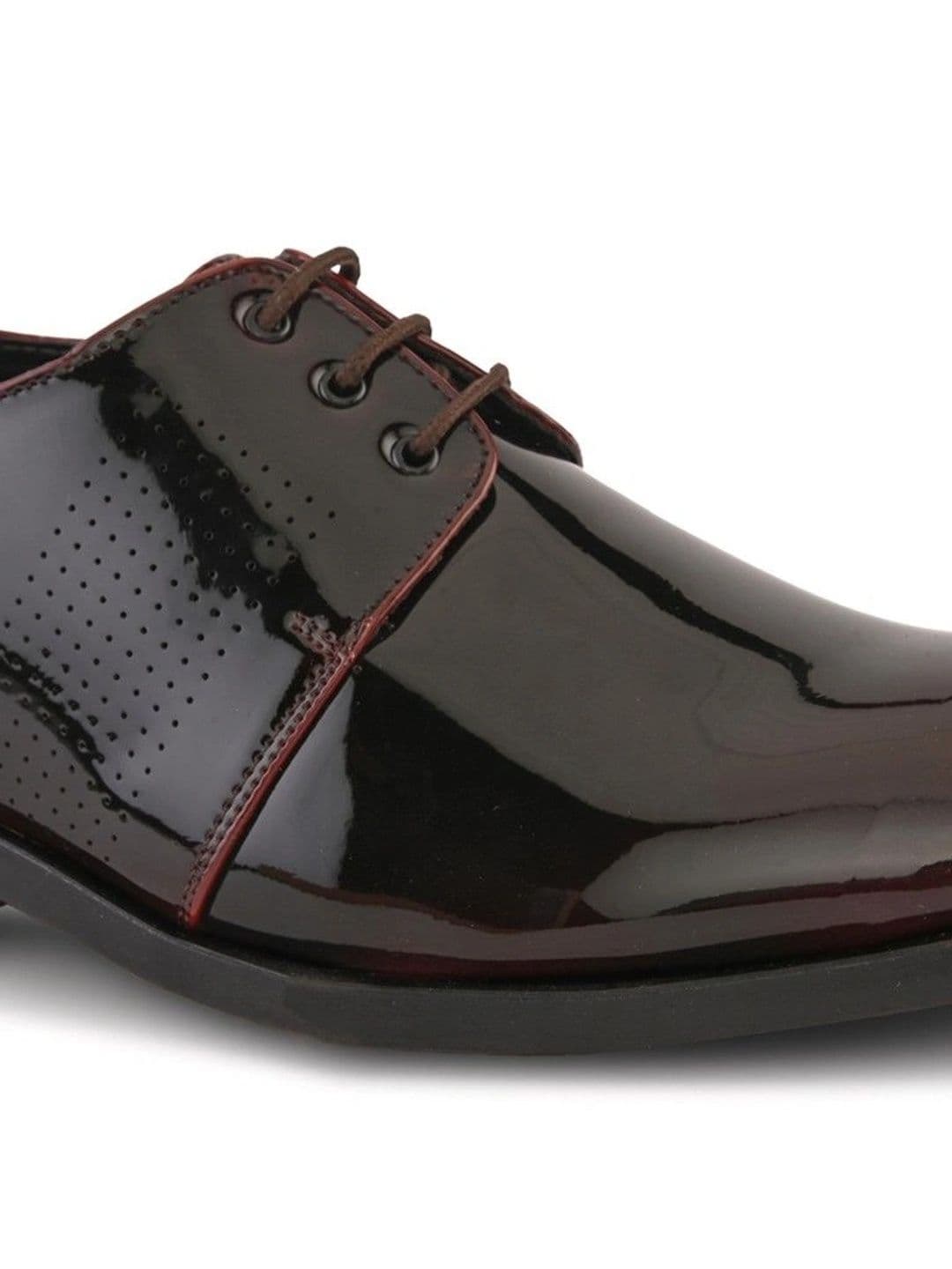 House of Pataudi Men Textured Pointed Toe Lace-Ups Derbys Formal Shoes thumbnail 6