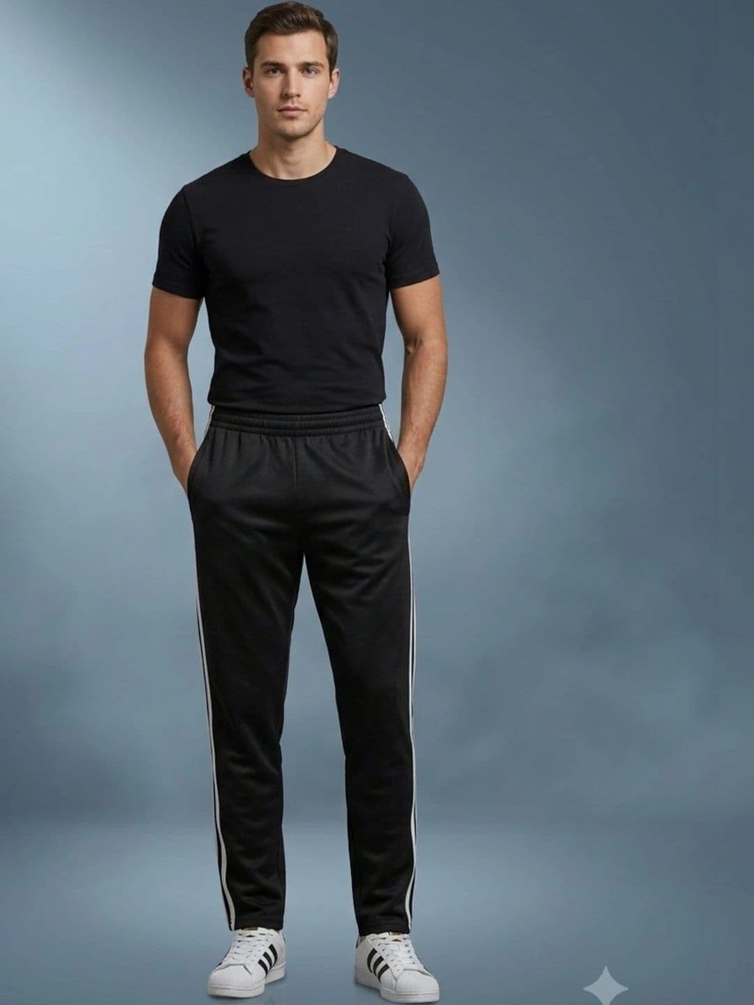 Bite and Style Men Straight Fit Striped Training Track Pants thumbnail 2