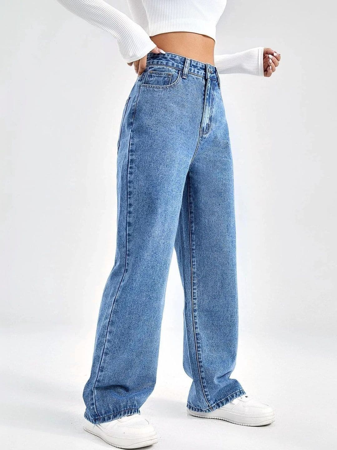 DENIMLOOK Women Flared High-Rise Light Fade Jeans thumbnail 4