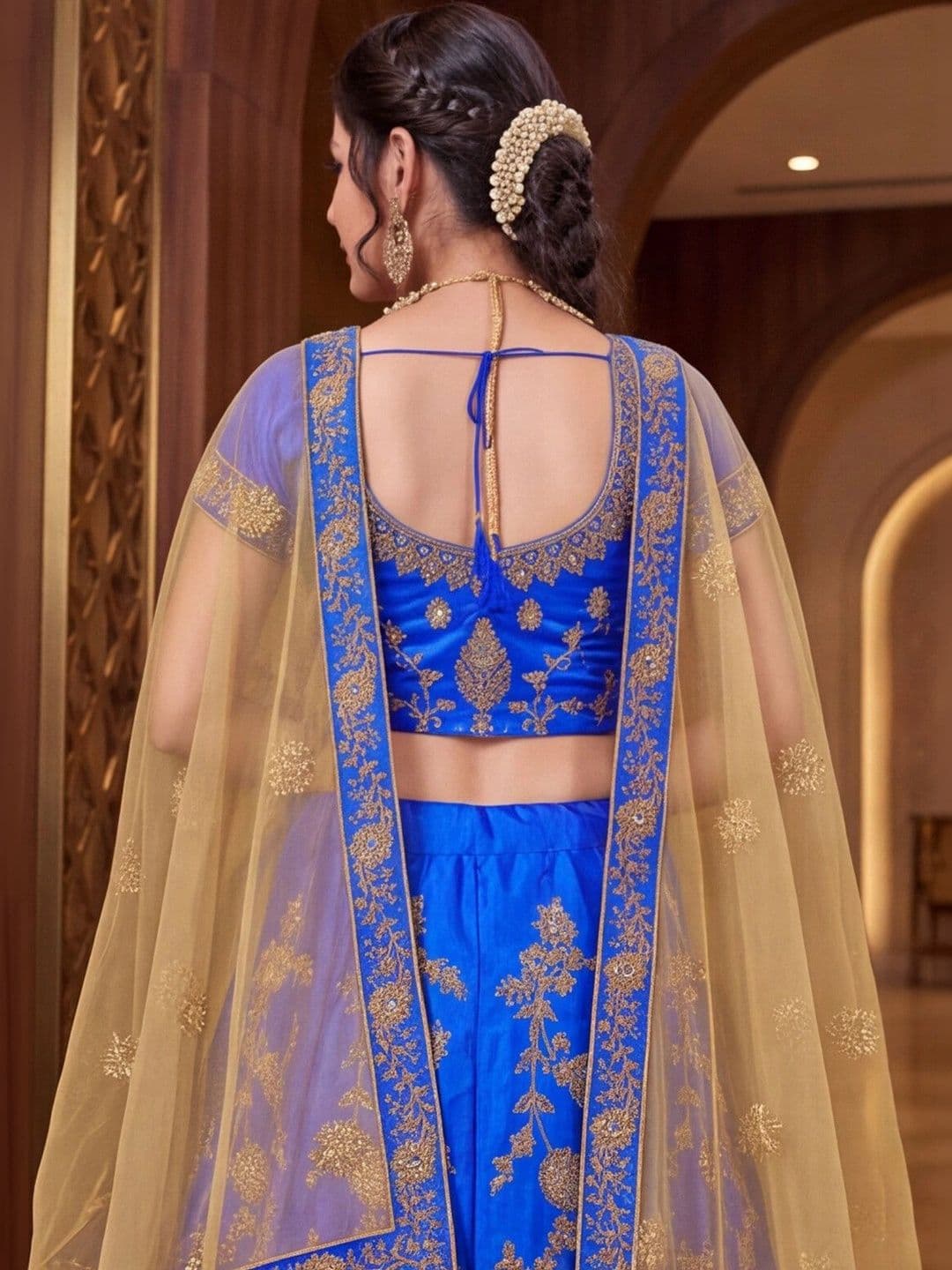 Mitera Embroidered Semi-Stitched Lehenga & Unstitched Blouse With Dupatta thumbnail 2