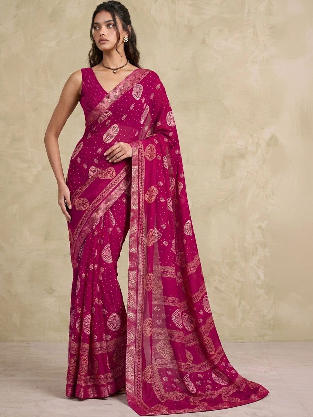 SAARA Ethnic Motifs Pure Chiffon Saree thumbnail 4