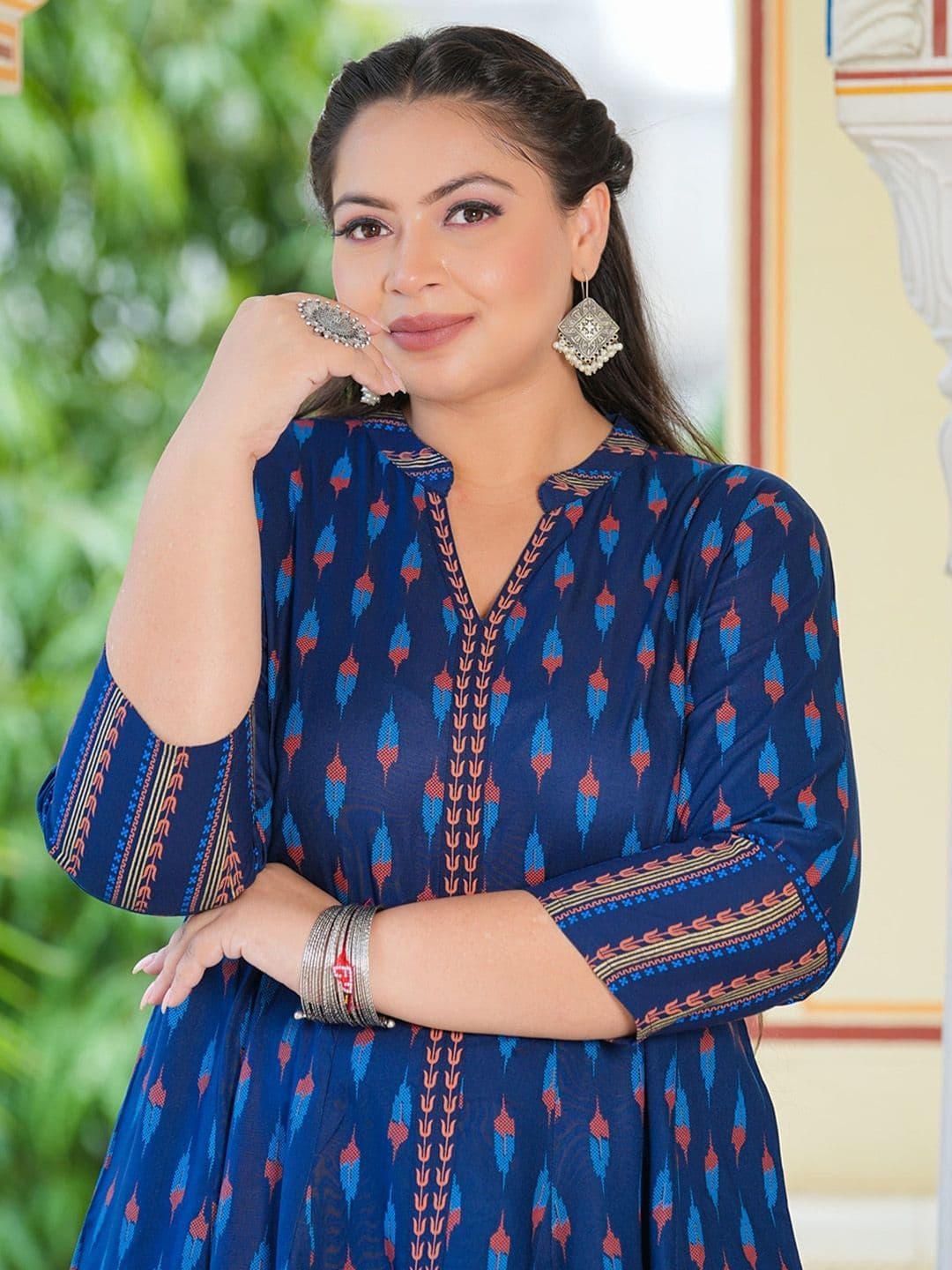 KALINI Plus Size  Printed Anarkali Kurta thumbnail 3