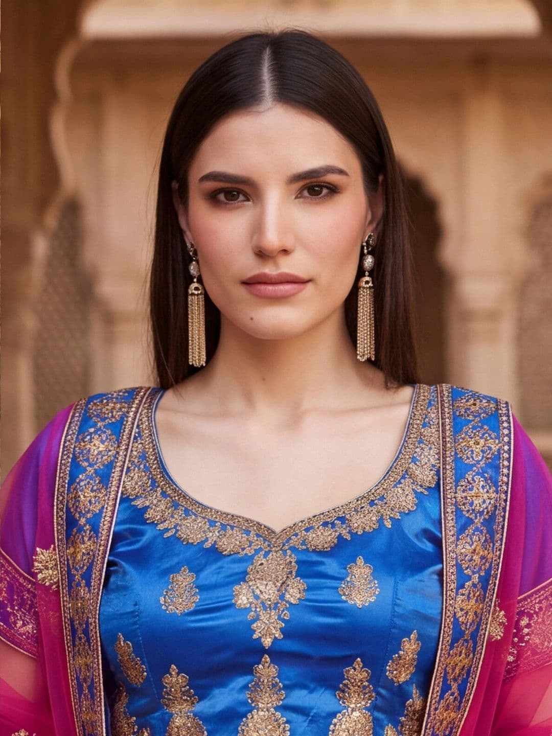Mitera Embroidered Semi-Stitched Lehenga & Unstitched Blouse With Dupatta thumbnail 5