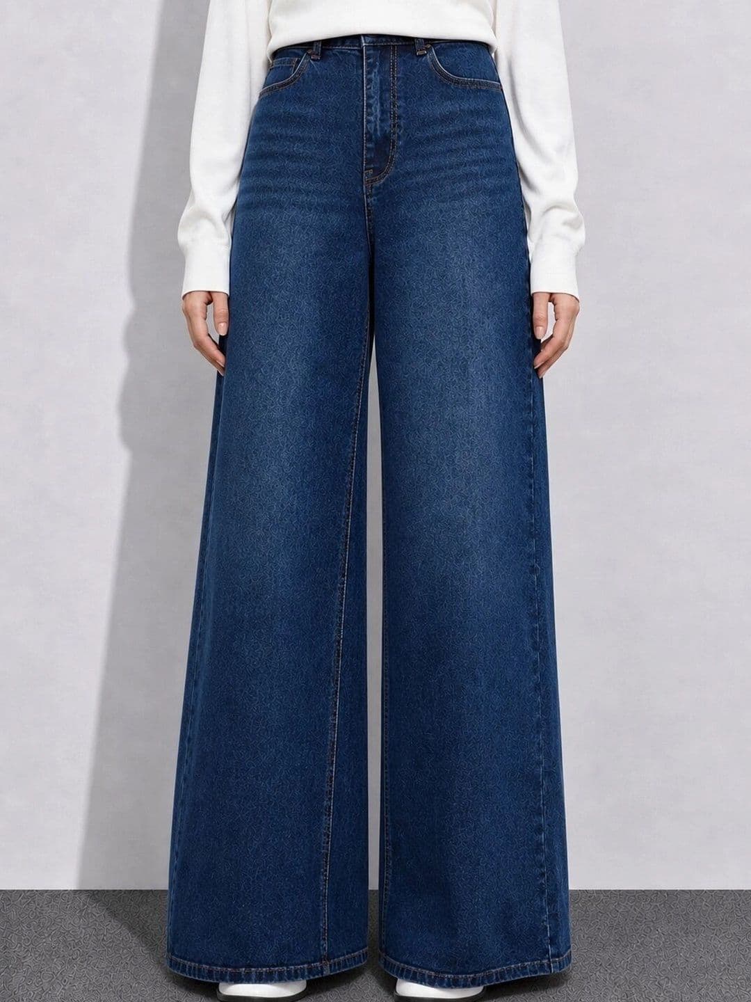 The Roadster Lifestyle Co Women Pure Cotton Clean Look Wide Leg Fit Jeans - view 1