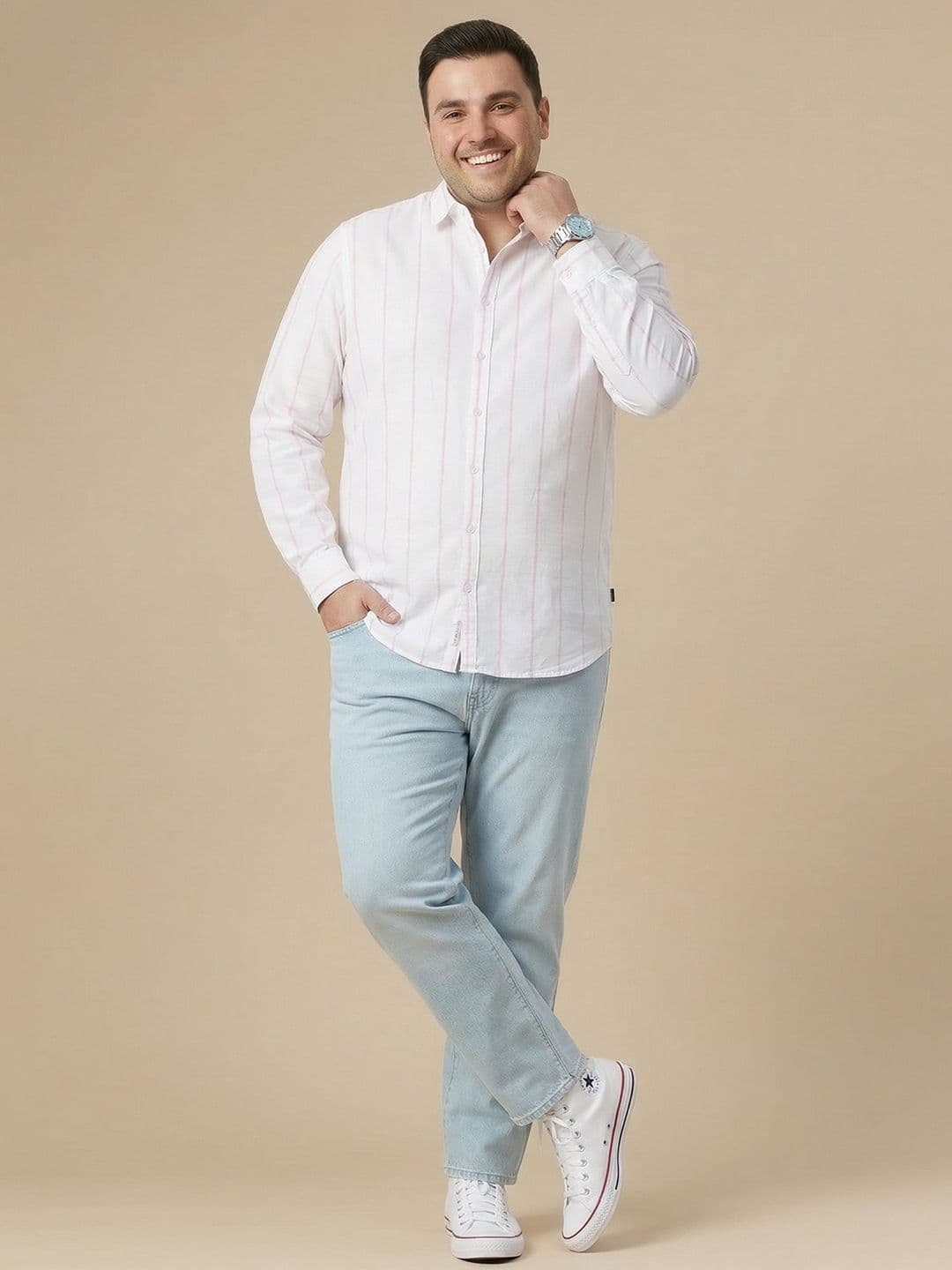 Sztori Striped Pure Cotton Casual Shirt thumbnail 4