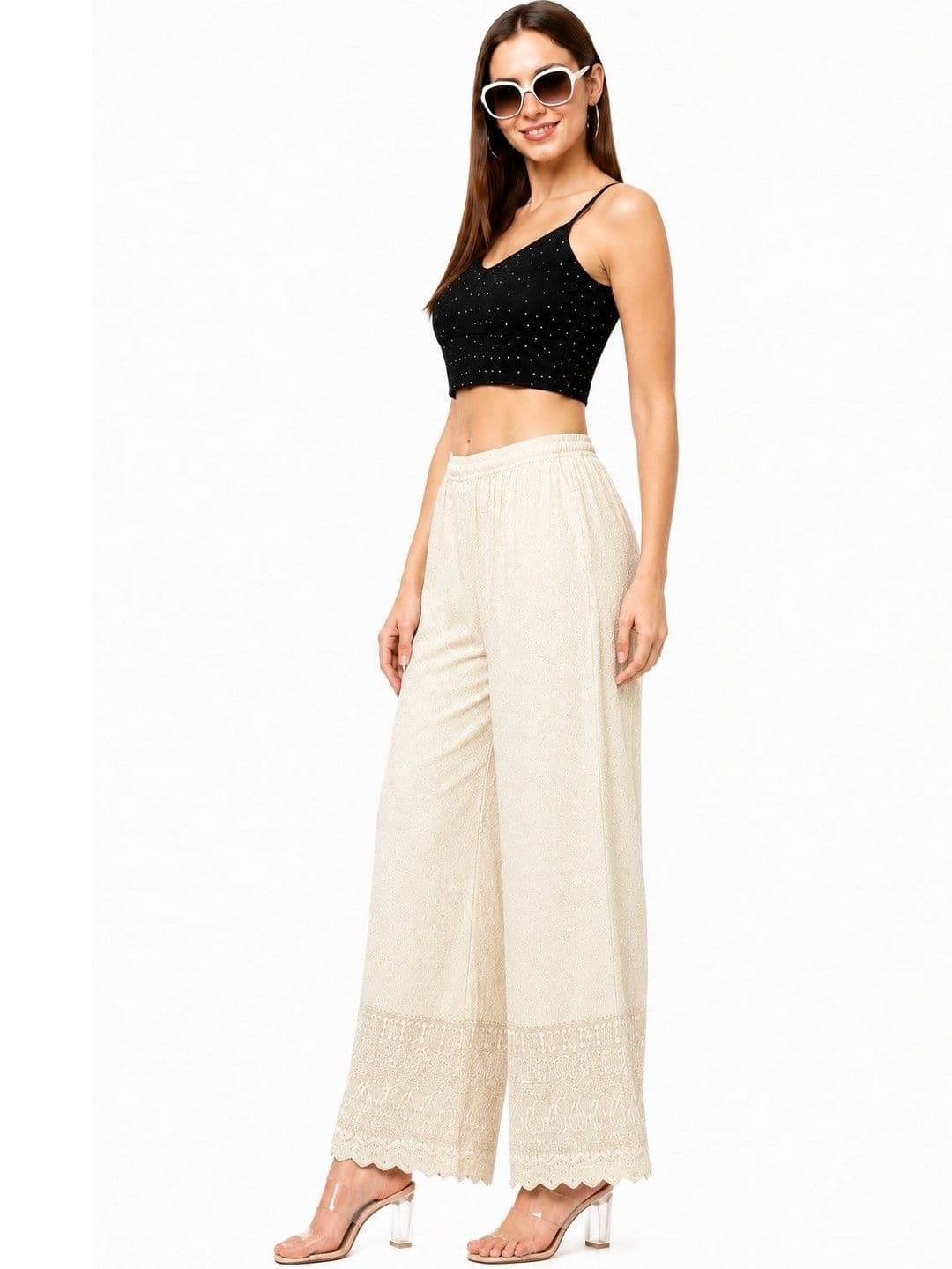 Threadbloom Women Knitted Ethnic Palazzos thumbnail 3