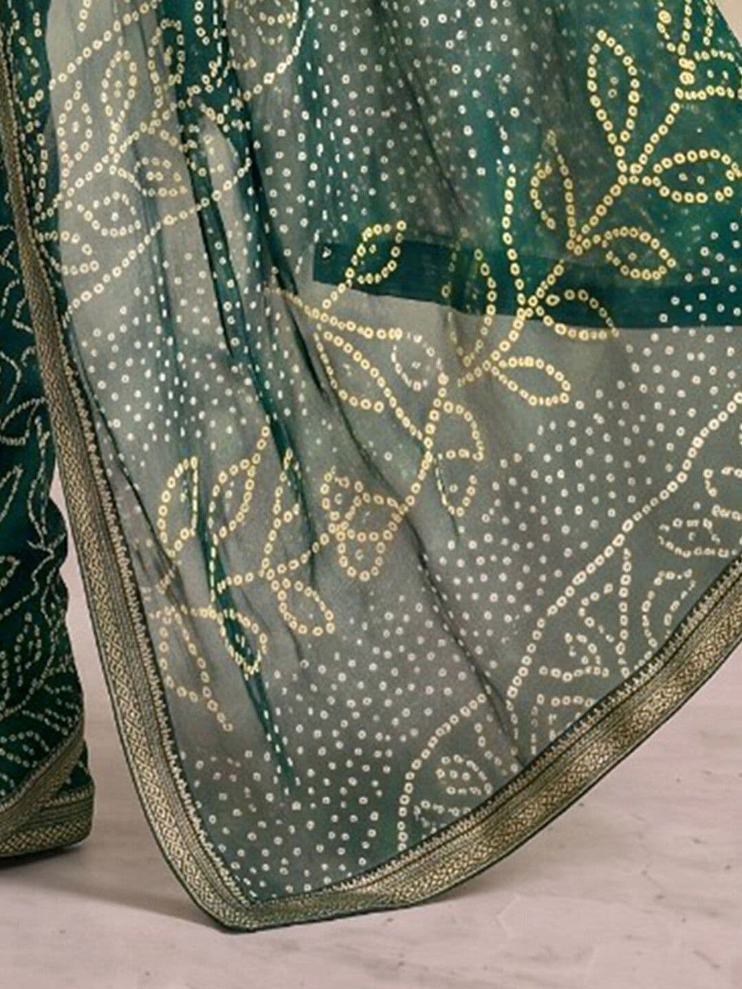 SAARA Bandhani Pure Georgette Saree thumbnail 3
