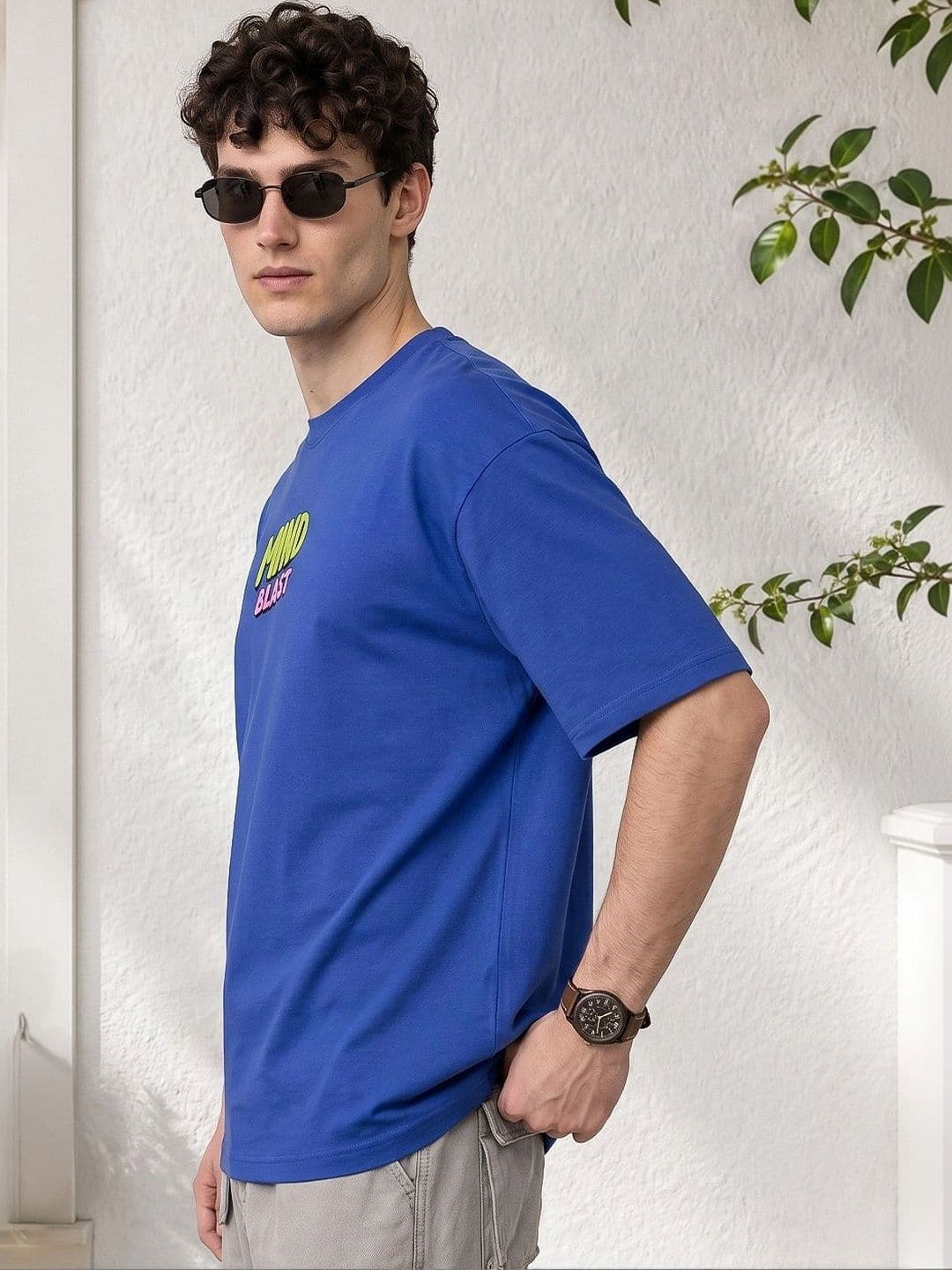 VEIRDO Men Printed Pure Cotton T-shirt thumbnail 3