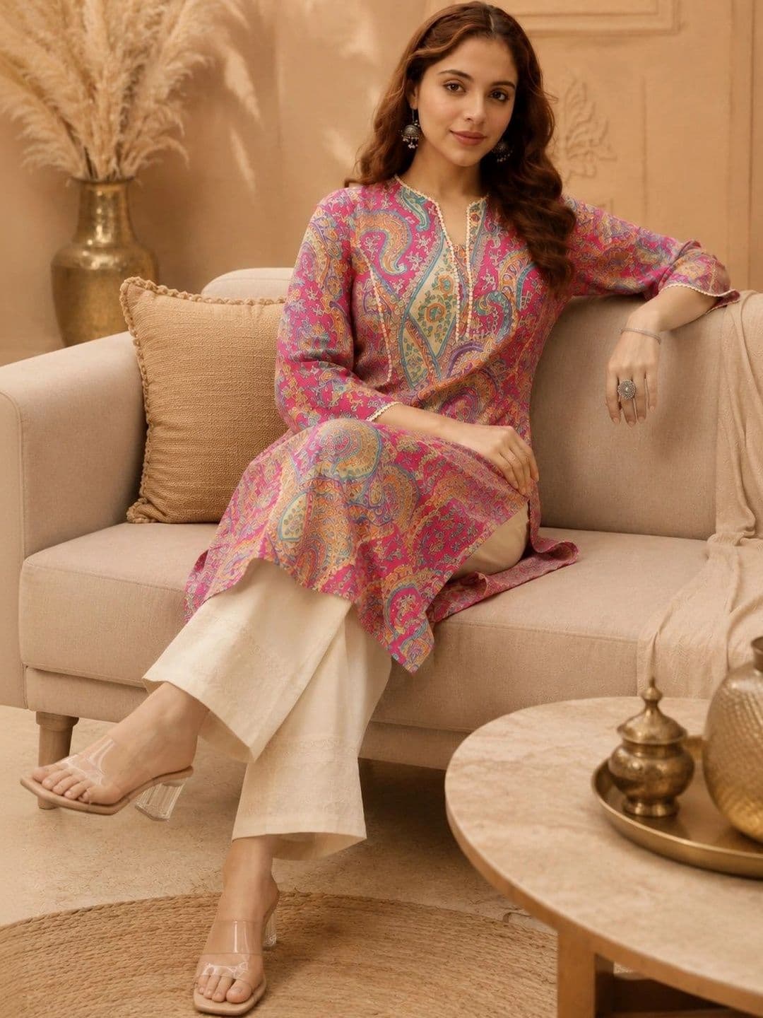 MEWEAR Women Paisley Printed Flared Sleeves Kurta thumbnail 7