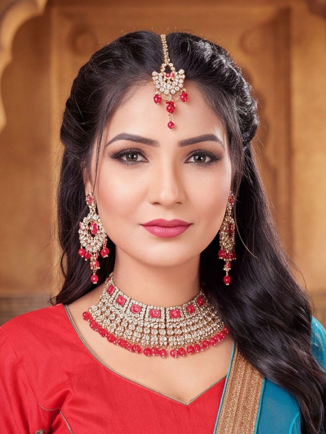 Mitera Embroidered Semi-Stitched Lehenga & Unstitched Blouse With Dupatta thumbnail 2
