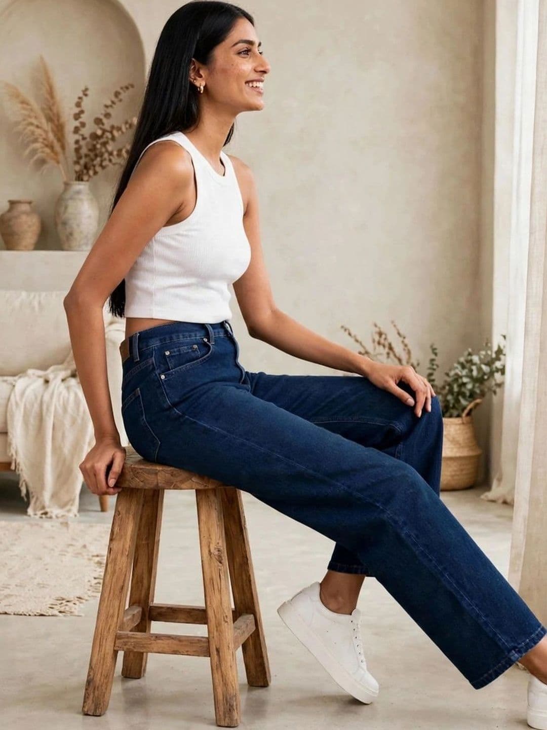 LINARIA Women Classic Regular Fit Mid-Rise Stretchable Jeans thumbnail 3