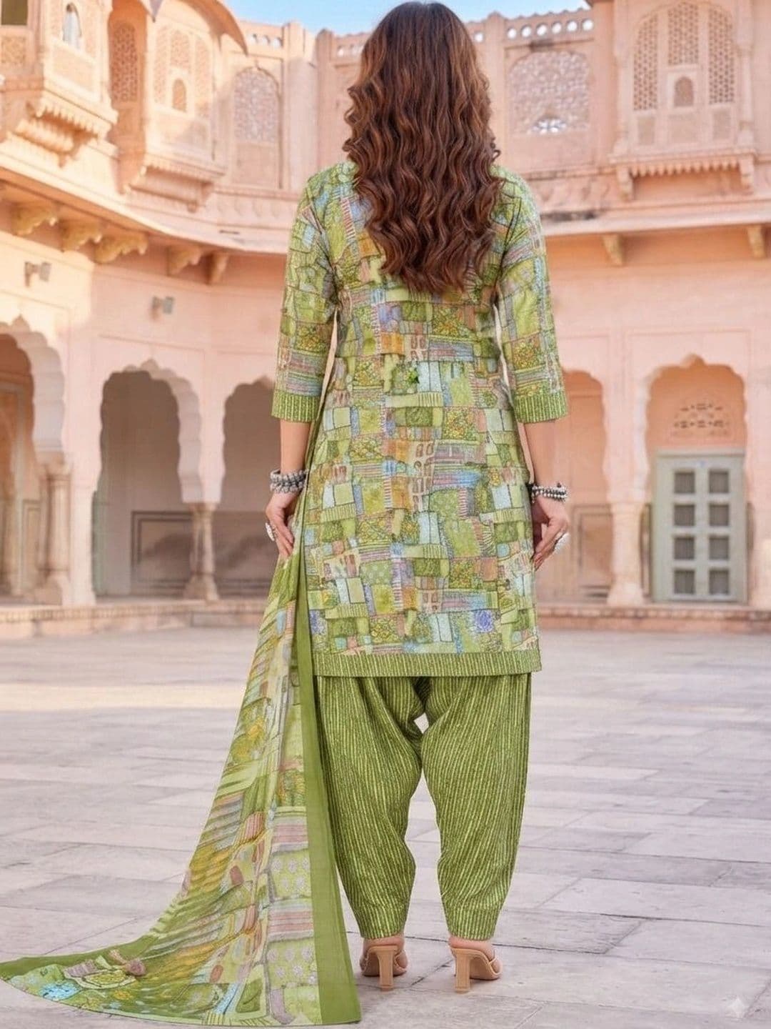 shree jeenmata collection Printed Pure Cotton Unstitched Dress Material thumbnail 2