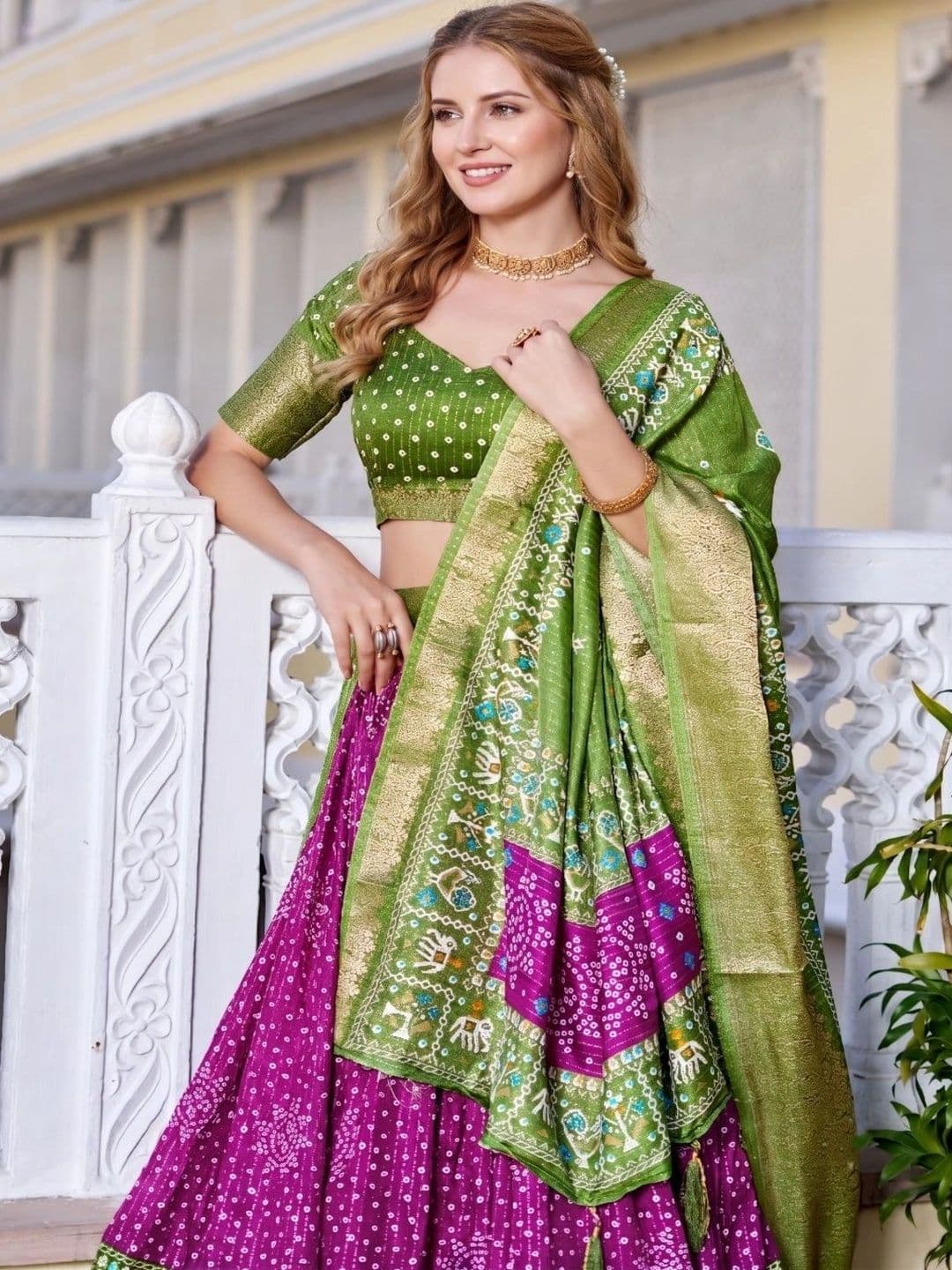 Anouk Women Embellished Semi-Stitched Lehenga & Unstitched Blouse With Dupatta thumbnail 2