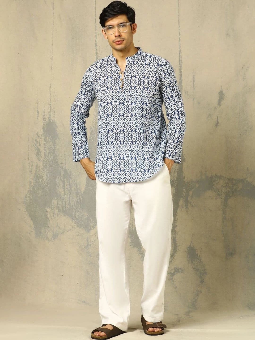Anouk Printed Cotton Mandarin Collar Short Kurta thumbnail 6
