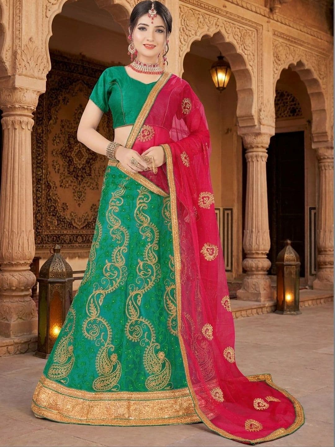 Mitera Semi-Stitched Lehenga & Unstitched Blouse With Dupatta - view 1