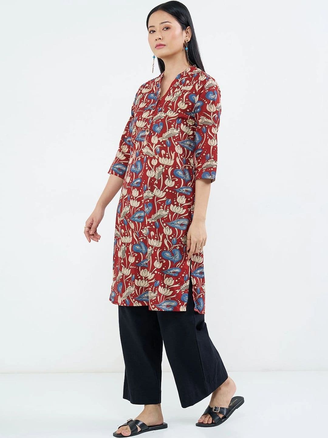 RANGMANCH BY PANTALOONS Women Floral Printed Floral Kurta thumbnail 2