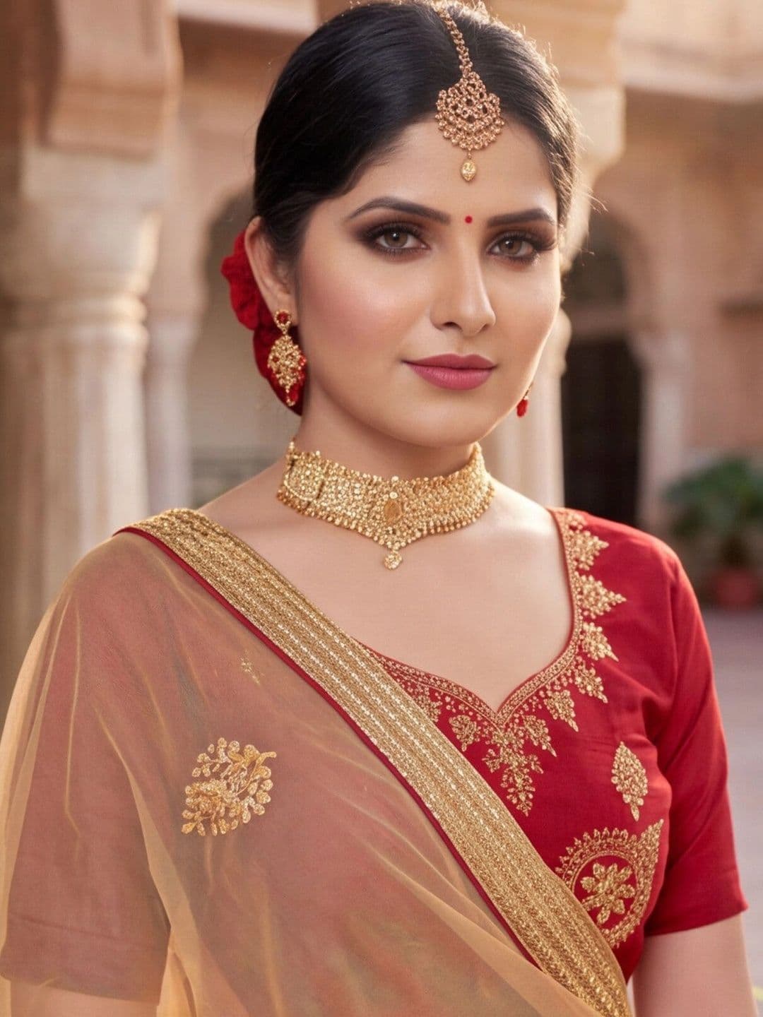 Mitera Embroidered Semi-Stitched Lehenga & Unstitched Blouse With Dupatta thumbnail 2