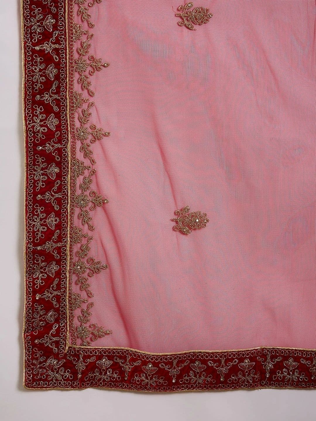 Mitera Embroidered Semi-Stitched Lehenga & Unstitched Blouse With Dupatta thumbnail 6