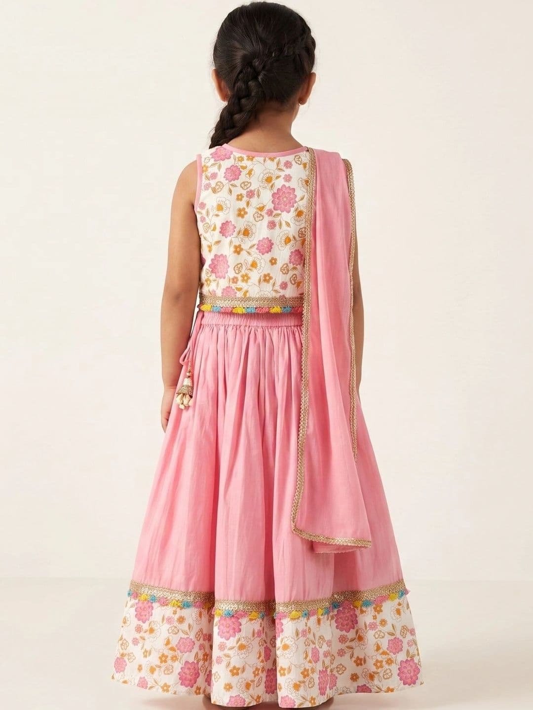 Desi Soota Girls Printed Ready to Wear Lehenga & Blouse With Dupatta thumbnail 3