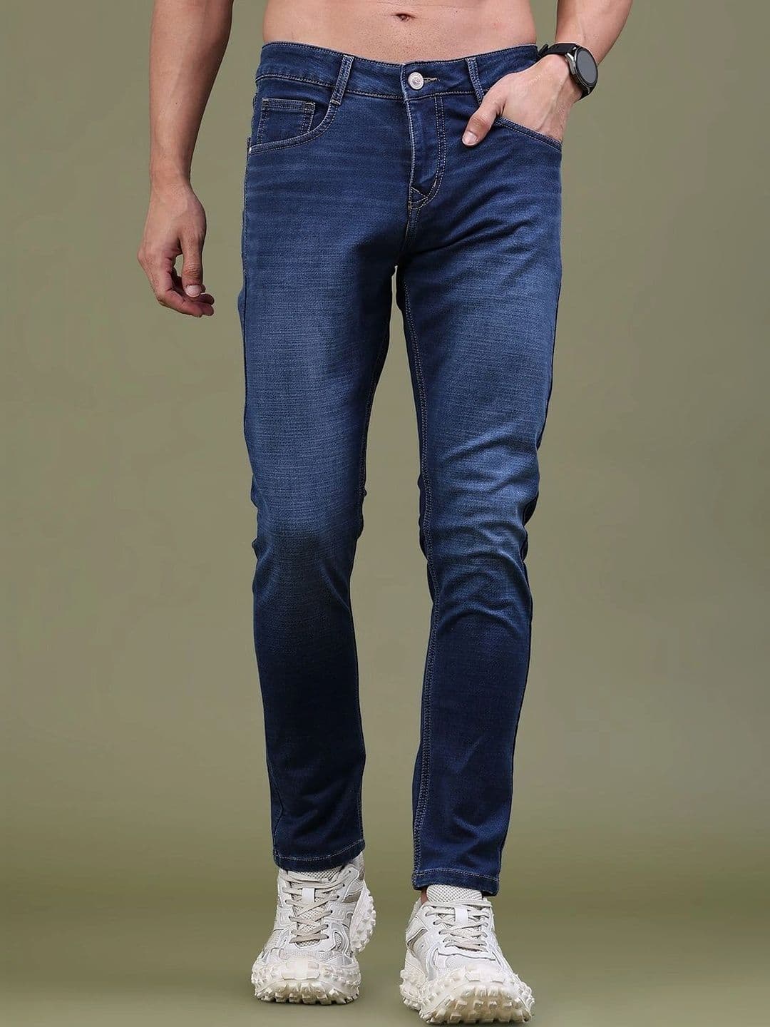 V-Mart Men Regular Fit Mid-Rise Low Distress Jeans - view 1
