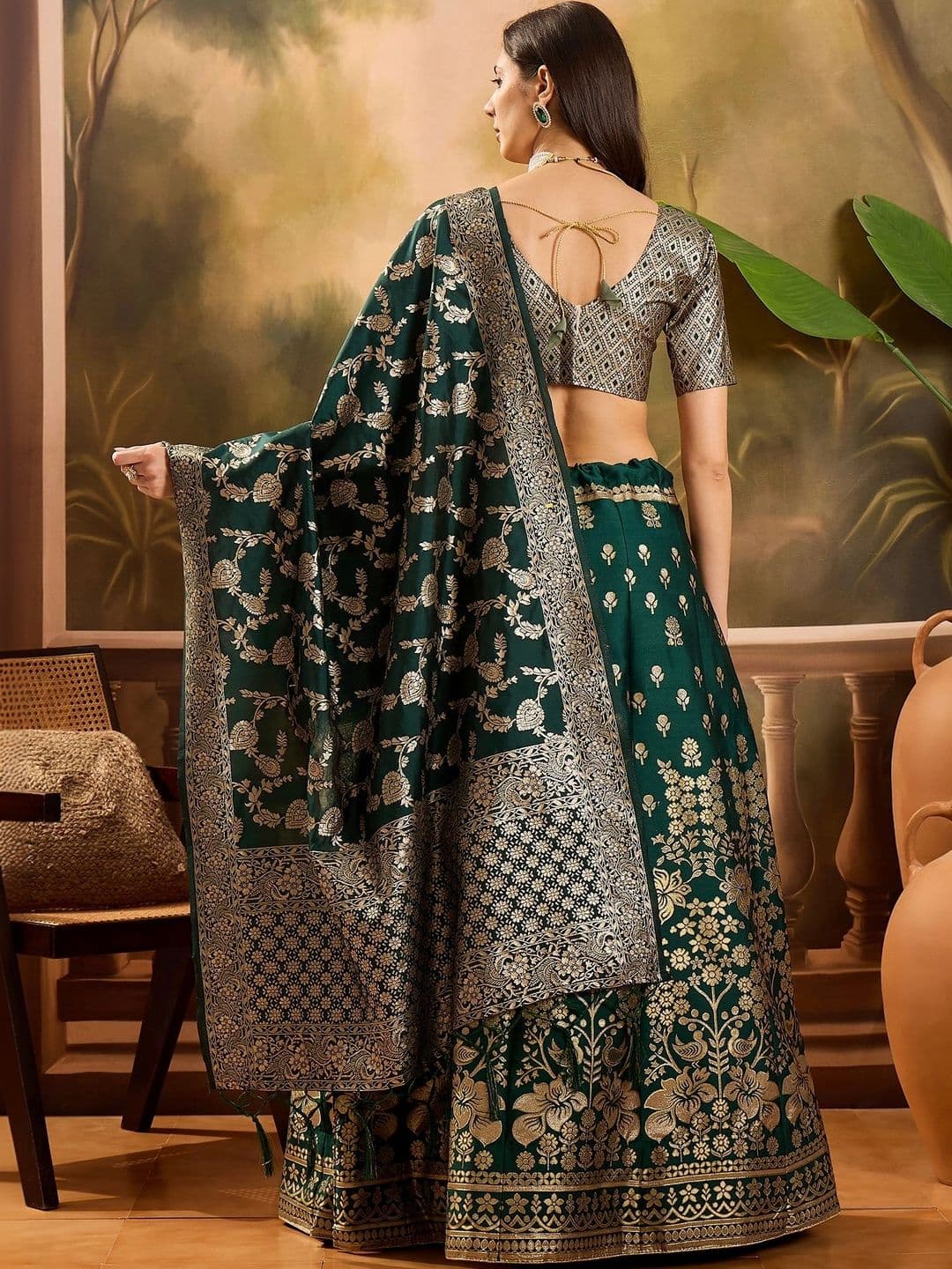 Mitera Semi-Stitched Lehenga & Unstitched Blouse With Dupatta thumbnail 6