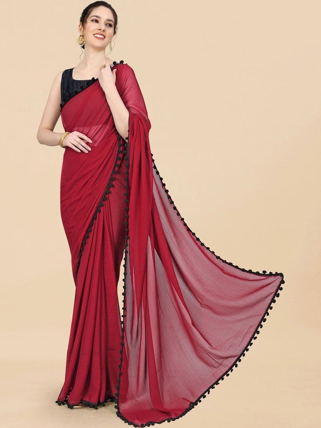 Sangria Poly Georgette Designer Kota Saree thumbnail 6