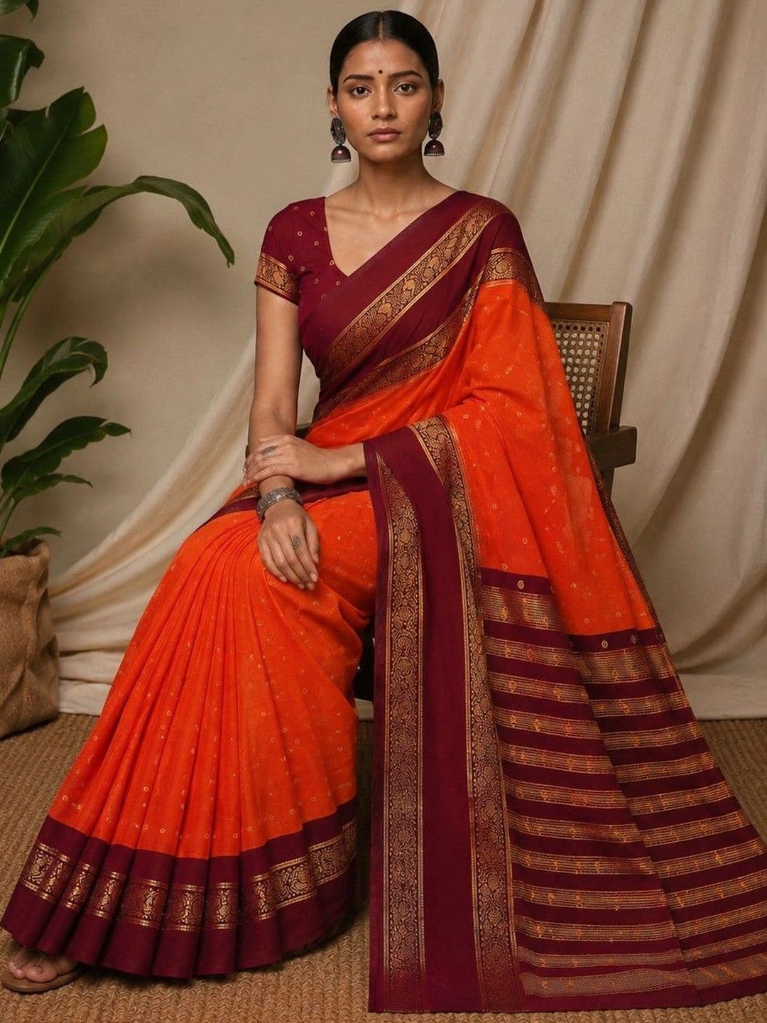 RegalDrapes Ethnic Motifs Zari Pure Georgette Saree thumbnail 2