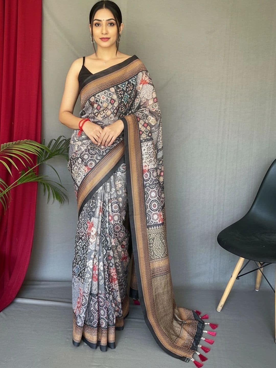 Mitera Kalamkari Saree - view 1