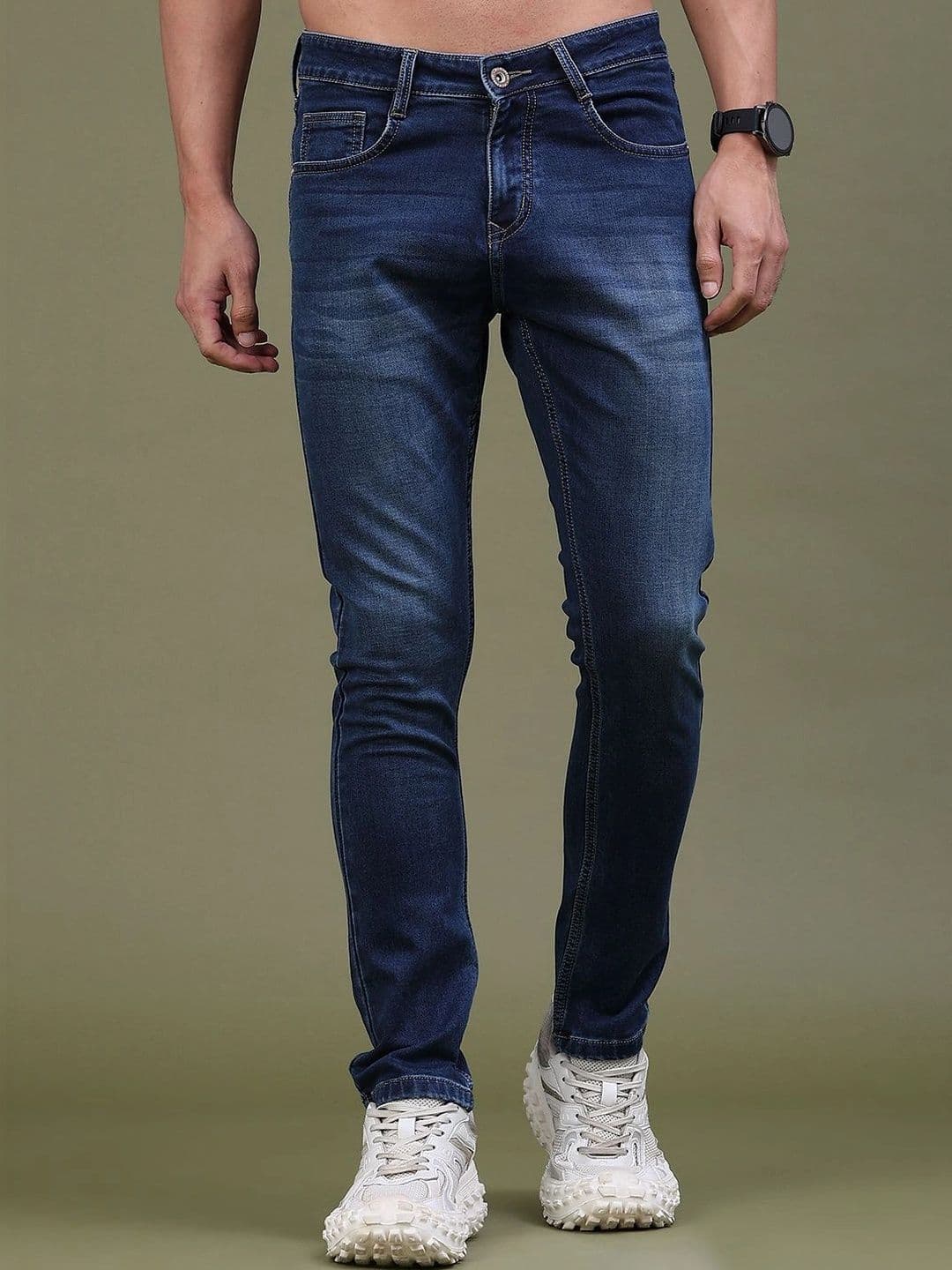 V-Mart Men Regular Fit Mid-Rise Low Distress Jeans - view 1