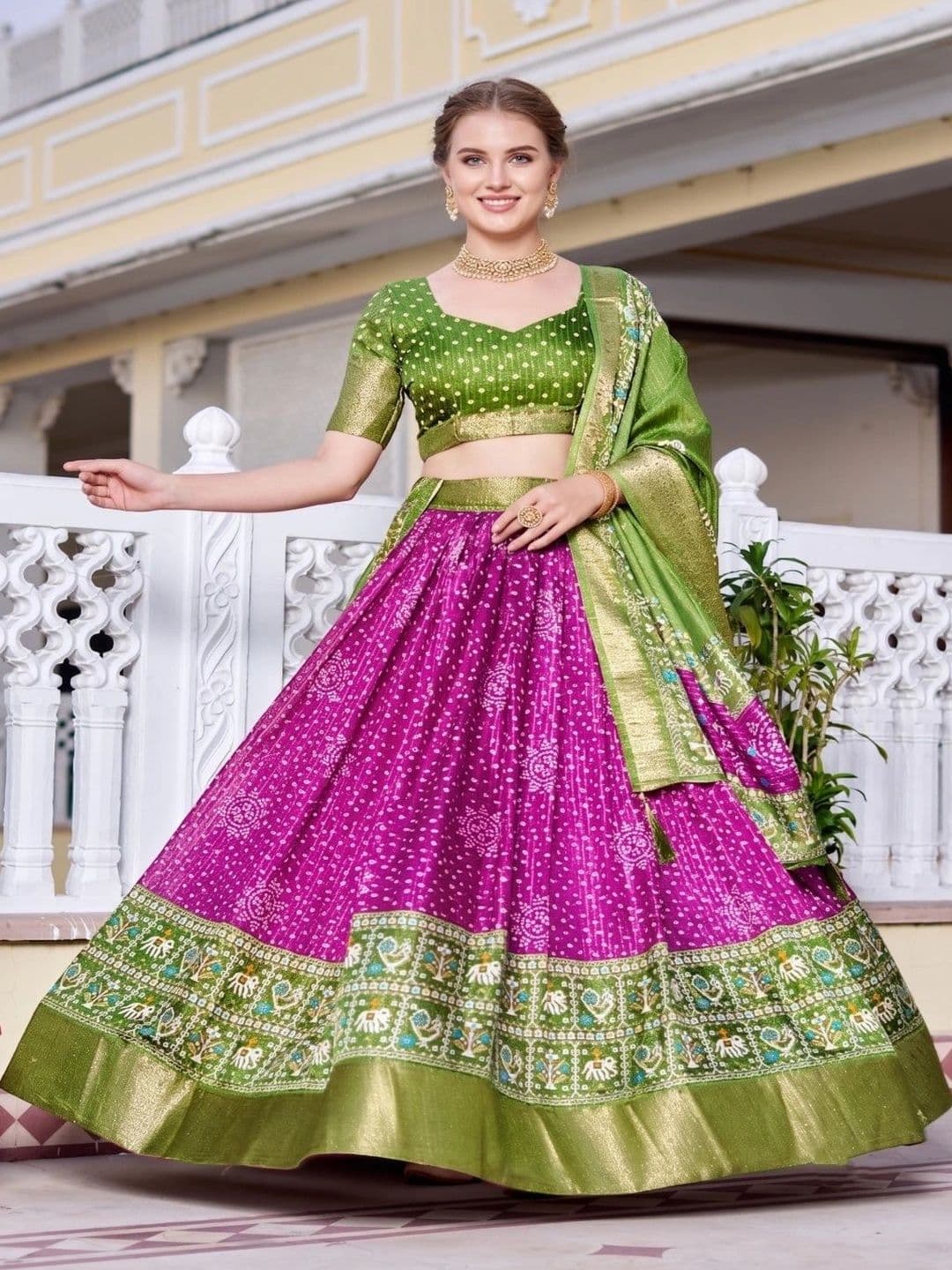 Anouk Women Embellished Semi-Stitched Lehenga & Unstitched Blouse With Dupatta thumbnail 6