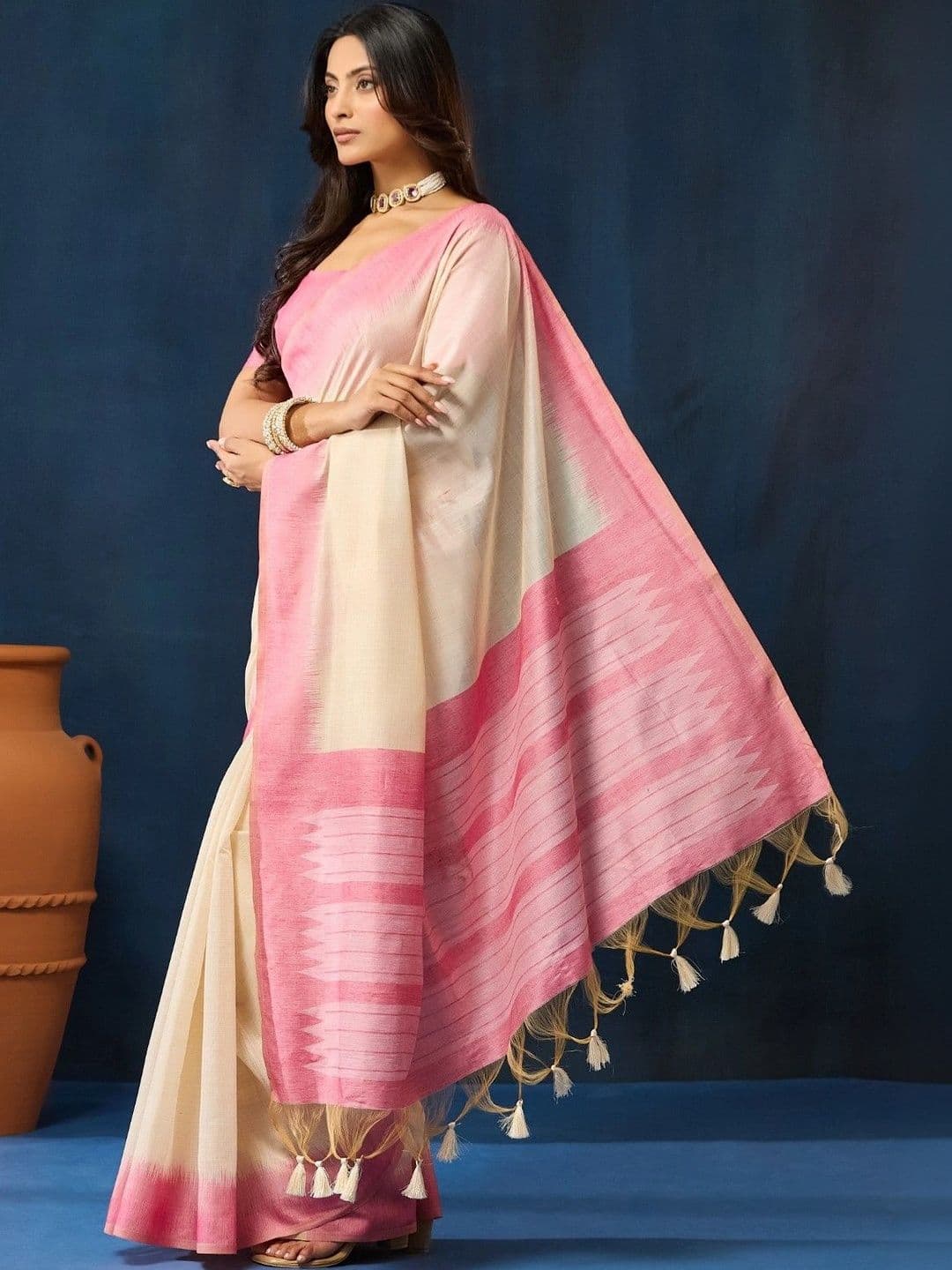 kasee Ethnic Motifs Zari Pure Cotton Designer Saree thumbnail 2