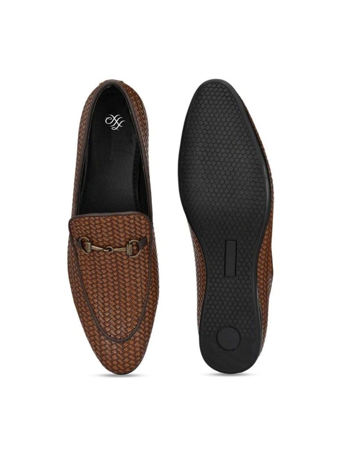 House of Pataudi Men Woven Design Loafers thumbnail 2
