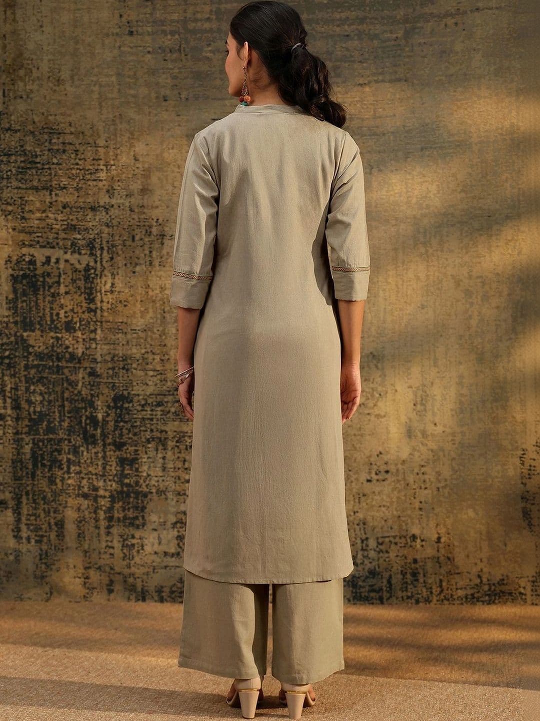 Libas Floral Embroidered Tunic with Trousers thumbnail 5