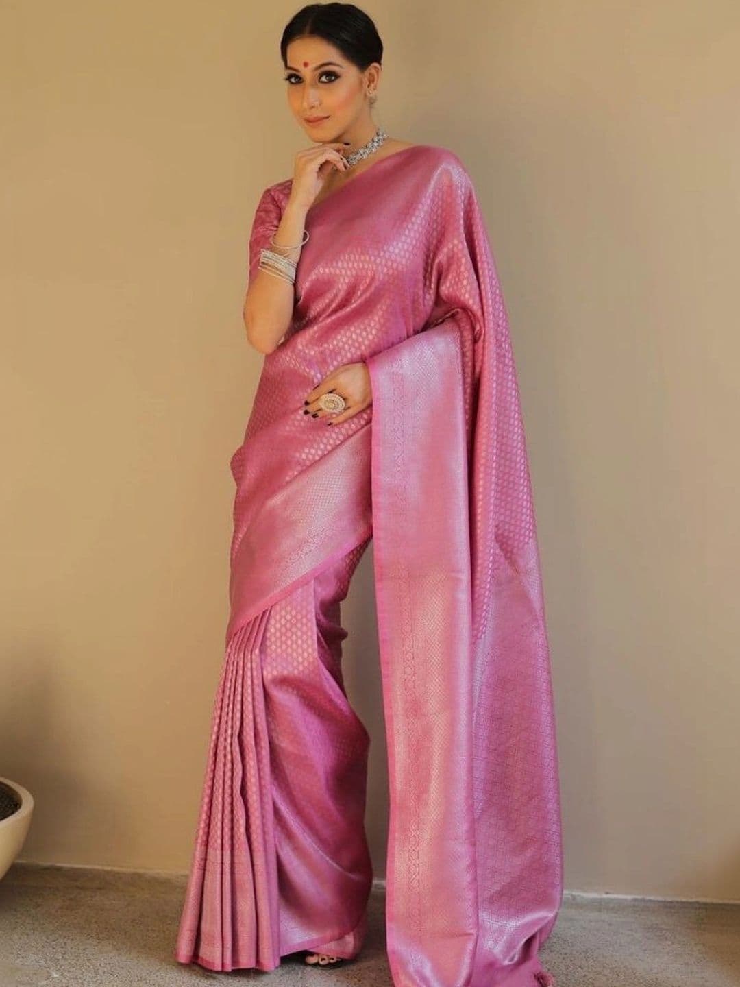 revika Woven Design Zari Art Silk Designer Kanjeevaram Saree thumbnail 5