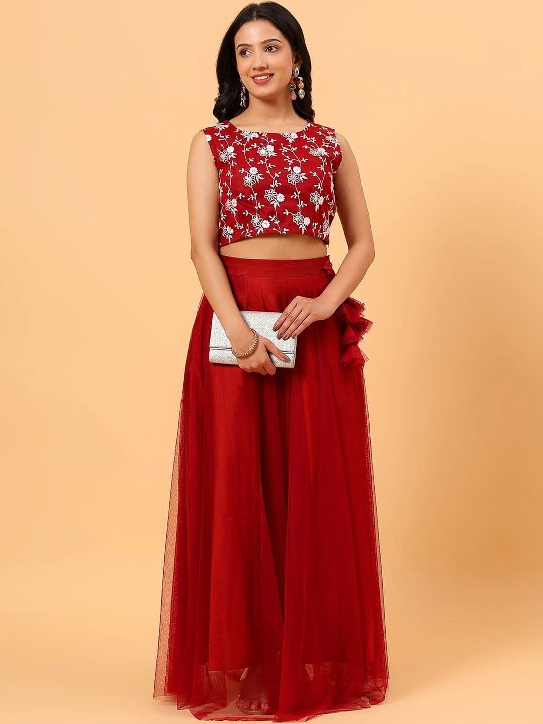 Frolic Rolic Embroidered Net Blouse & Net Skirt Set thumbnail 5