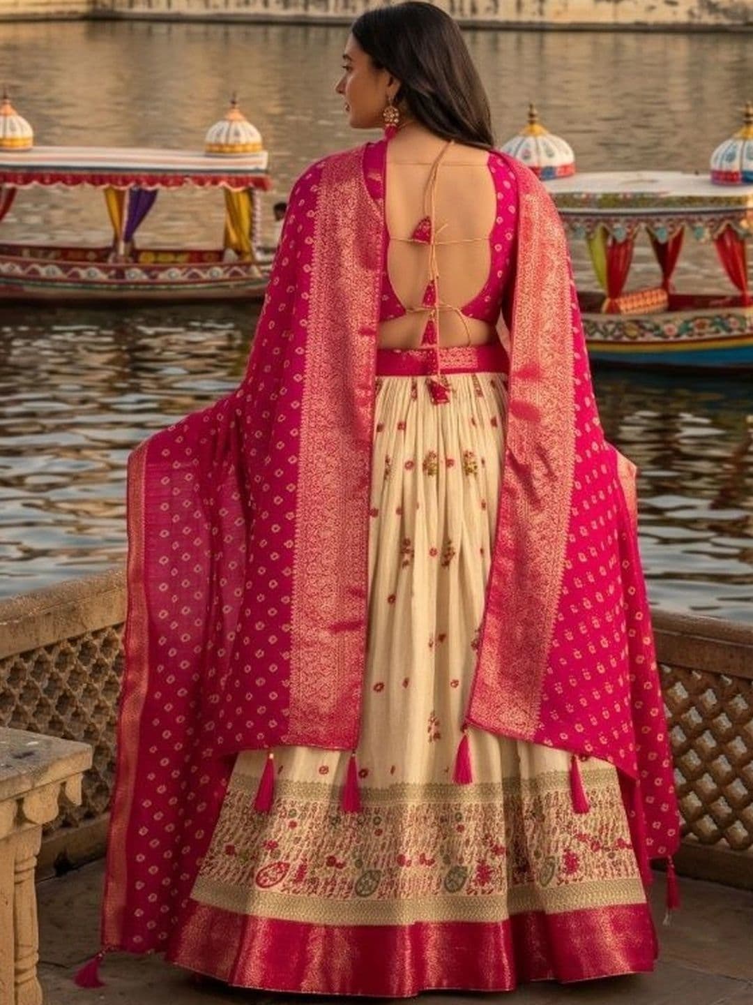 Anouk Semi-Stitched Lehenga & Unstitched Blouse With Dupatta thumbnail 5